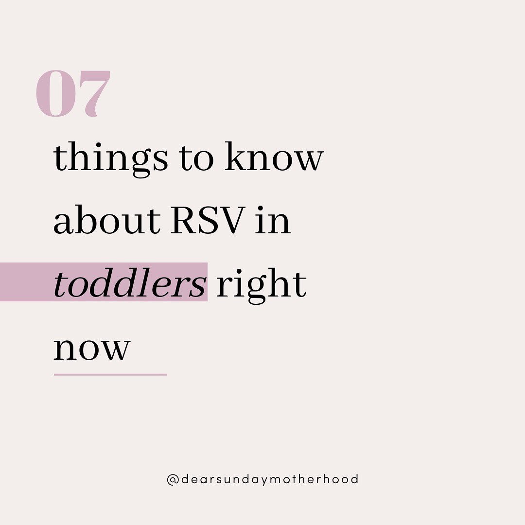 Follow @dearsundaymotherhood for pregnancy, postpartum, and new motherhood writing, support, and education. 
&mdash;
Post #2 on this topic! This time for toddlers. 

Recently, I wrote a piece for @romper all about RSV in toddlers. These are just some