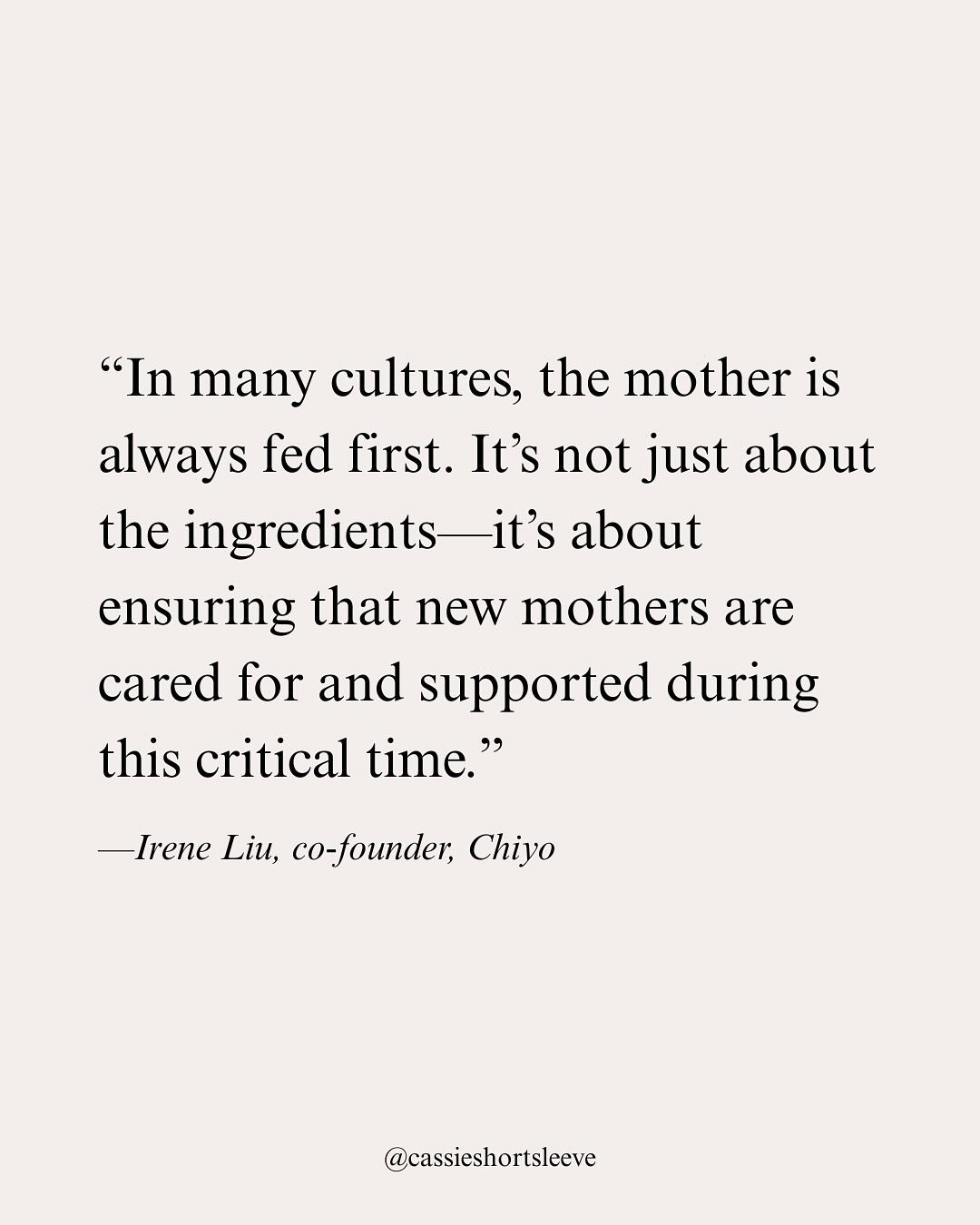 Follow me @cassieshortsleeve for writing, reporting, &amp; advocacy around women&rsquo;s &amp; maternal health. ✍🏻 

In many traditional cultures, postpartum care starts with feeding the mother first. It&rsquo;s not just about nutrients, it&rsquo;s 