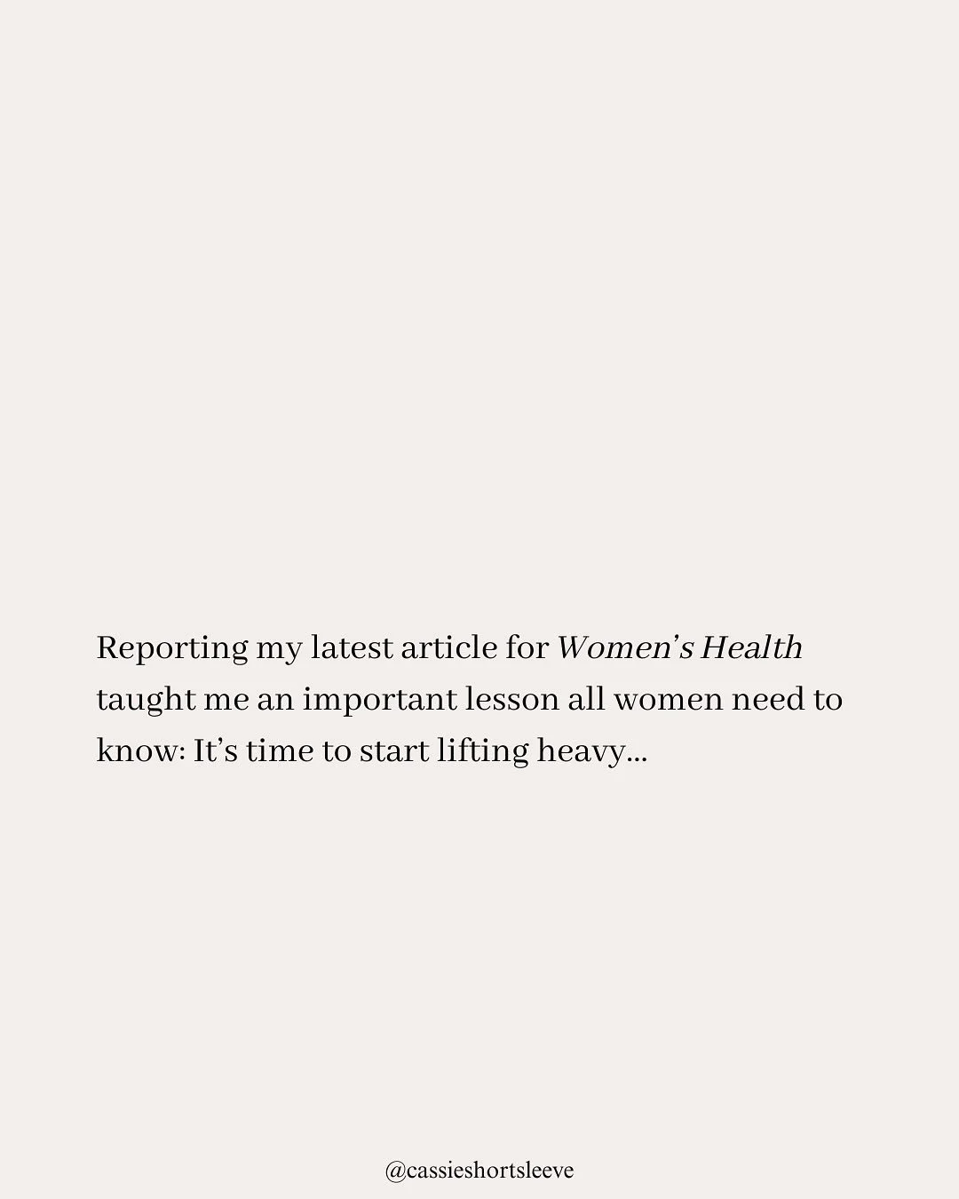 My latest for @womenshealthmag is all about the power of strength training for women - particularly as we get older. 

Big thanks to Vonda Wright, MD (@drvondawright) &amp; all over the women who spoke with me about their strength training journeys i