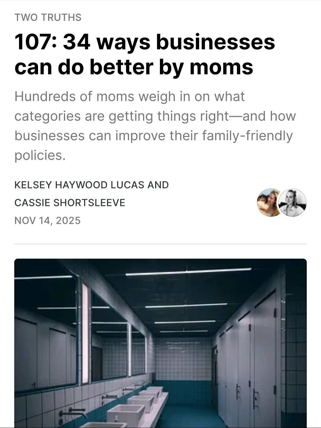 Appealing to parents isn&rsquo;t just a do-good strategy&mdash;it&rsquo;s good business. That&rsquo;s what our latest @twotruthsmotherhood story is about (you can also find it live on @fastcompany as a part of our partnership with the business mag!).