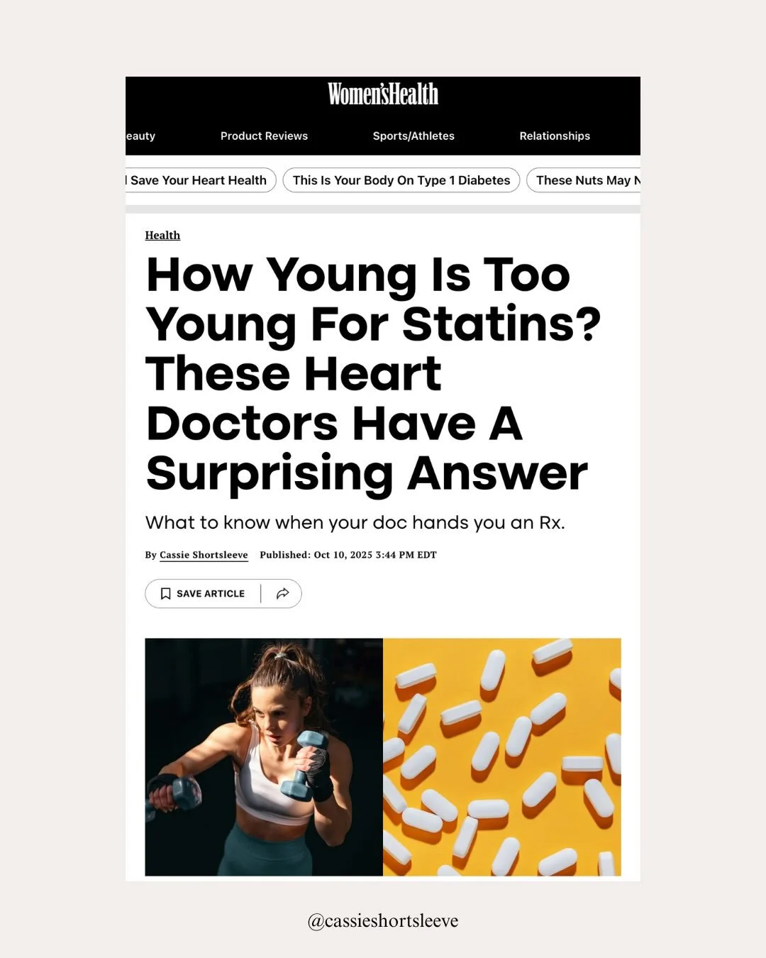 I am very behind on sharing my work on here, so here we go: My latest piece for @womenshealthmag &amp; @menshealthmag looks at the fact that high cholesterol is one of the biggest risk factors for heart attack, strokes, and heart disease later on, an