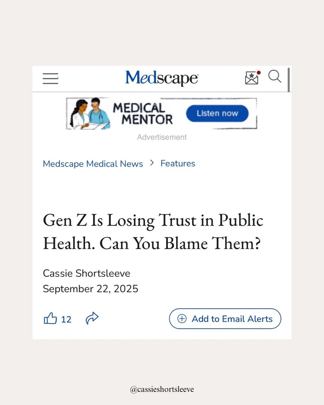People&rsquo;s trust in public health institutions is eroding &mdash; and Gen Z is leading the exodus. Comment LINK for my latest in @medscape.
