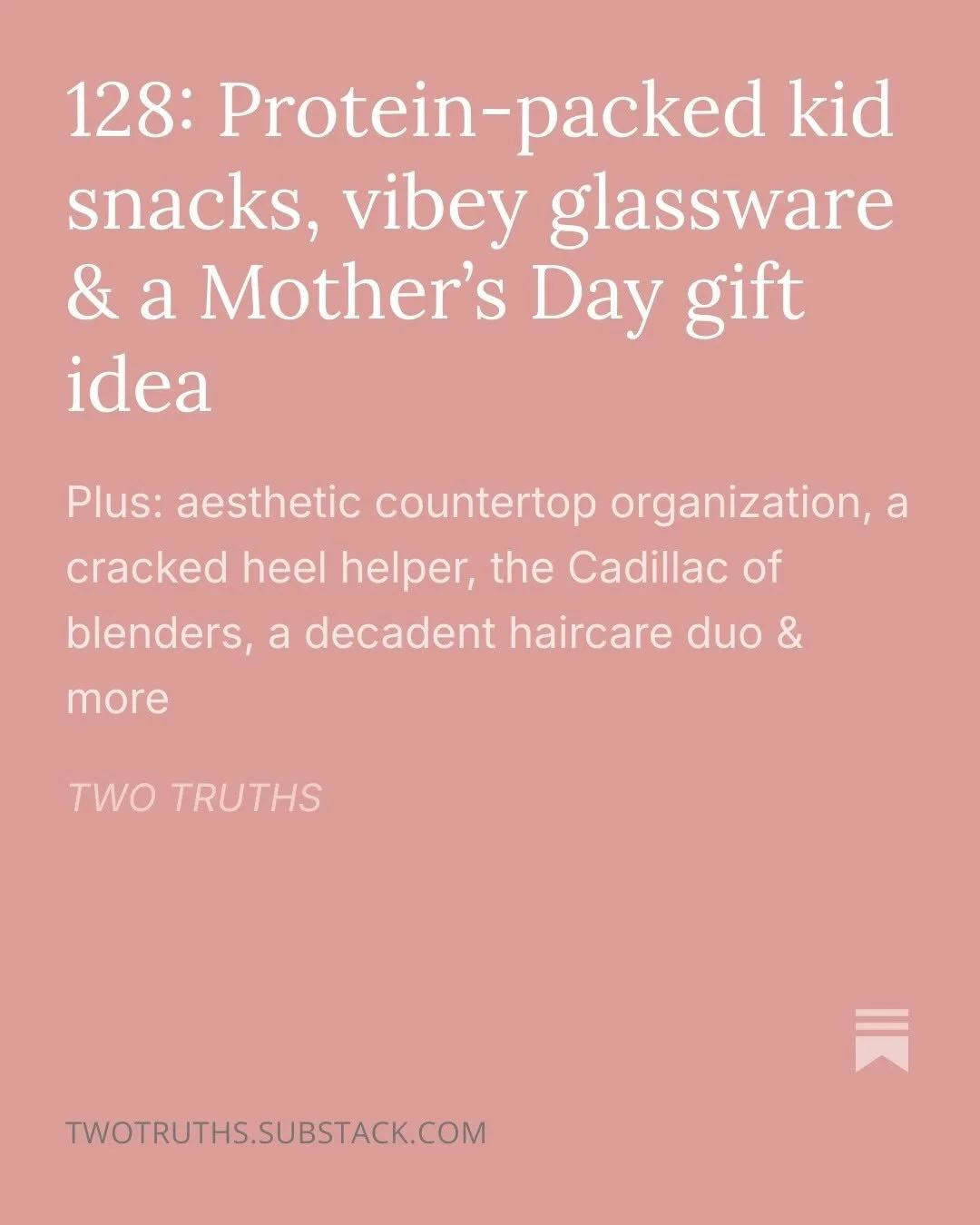 Comment LINK and we&rsquo;ll send you links to everything in this week&rsquo;s issue of @twotruthsmotherhood, including&hellip;

Whimsical gear and home goods (from pretty PJs to cheap, vibey glassware), organization essentials to clear cluttered cou