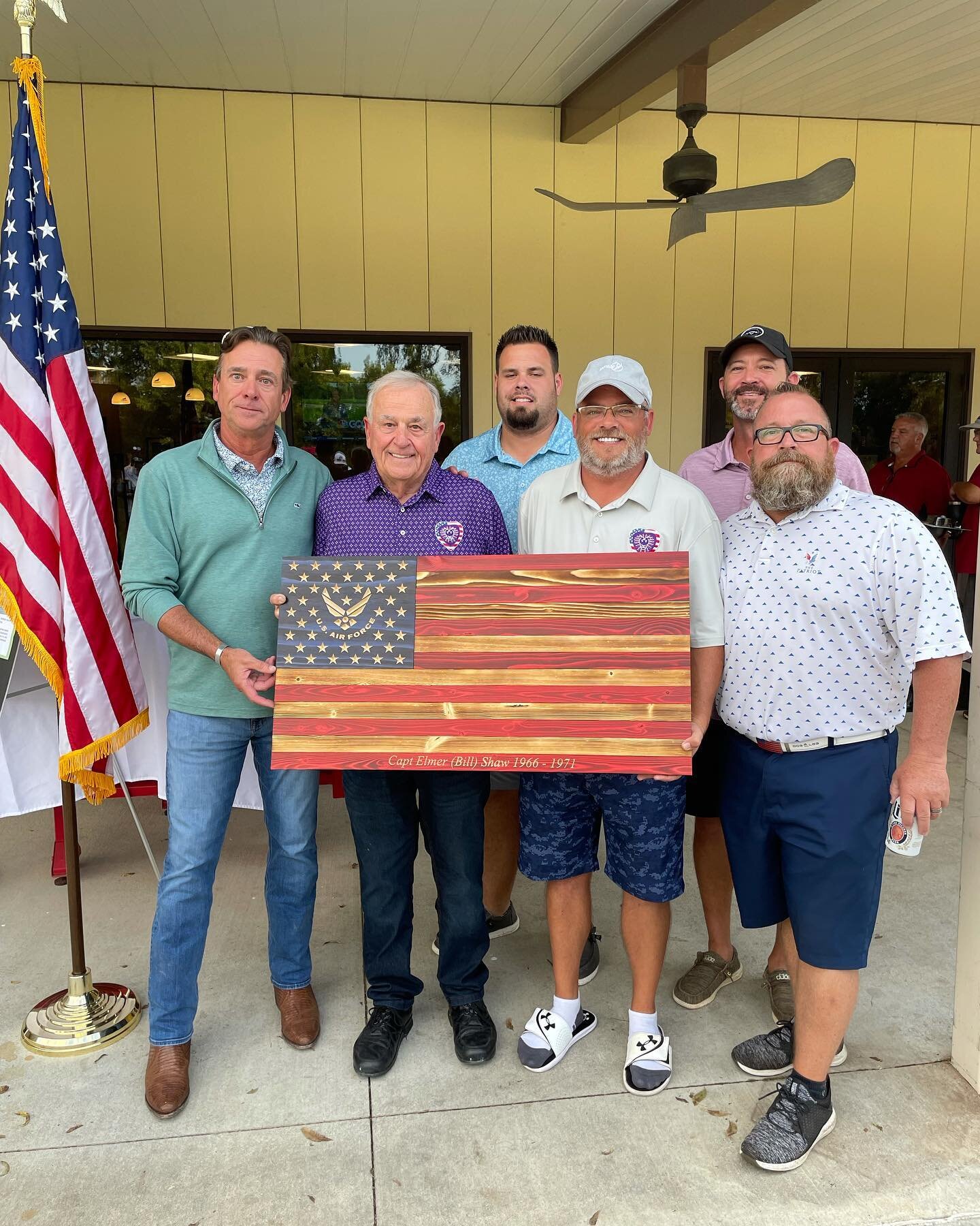 Such an Honor to surprise this Vietnam Vet, Capt Shaw, with his very own flag. He was a B-52 pilot and dropped over 20,000 bombs and did over 200 missions!! True Honor to meet him let alone hand him a flag!