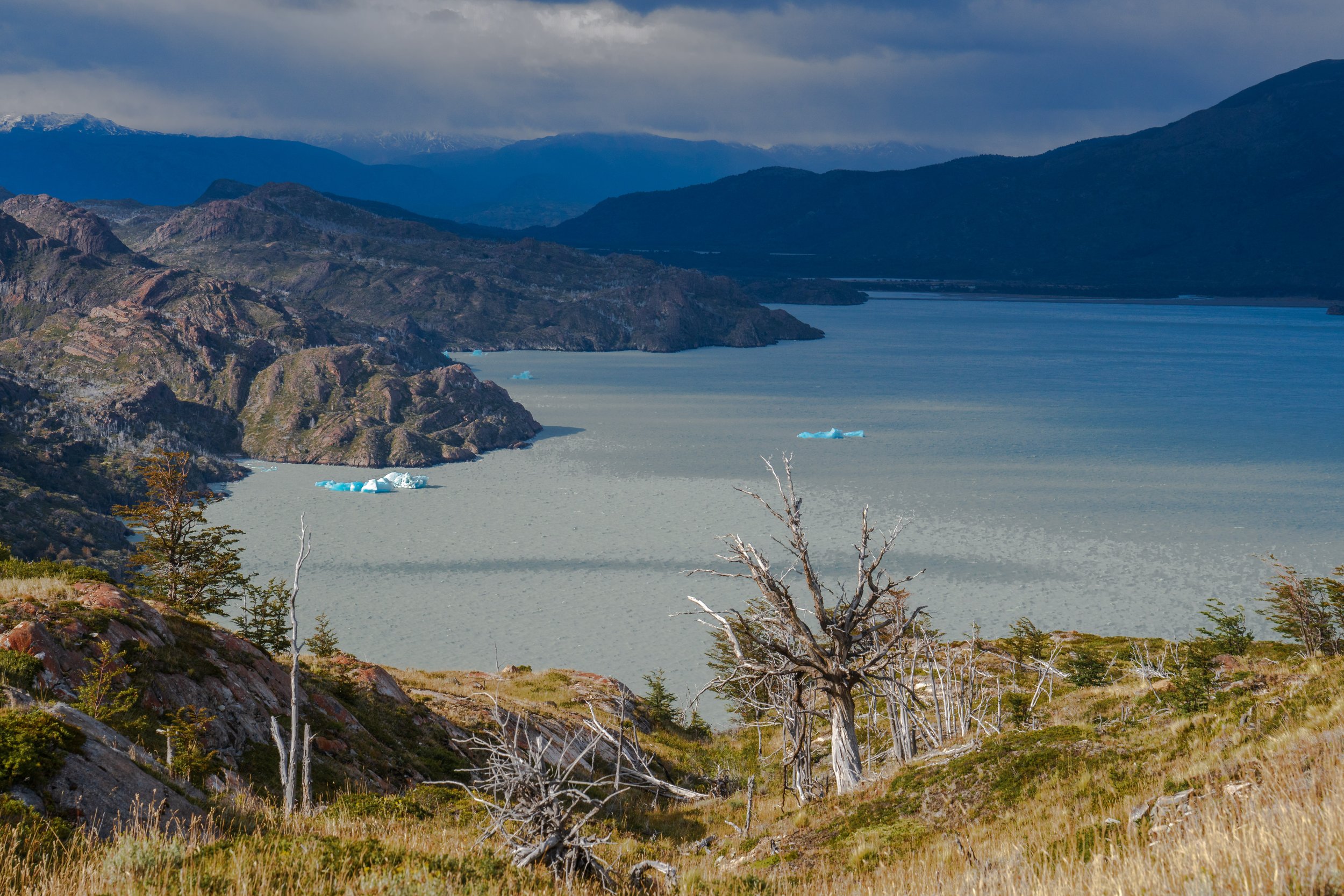  Icebergs floating in the lake below us (photo/Jason Rafal) 