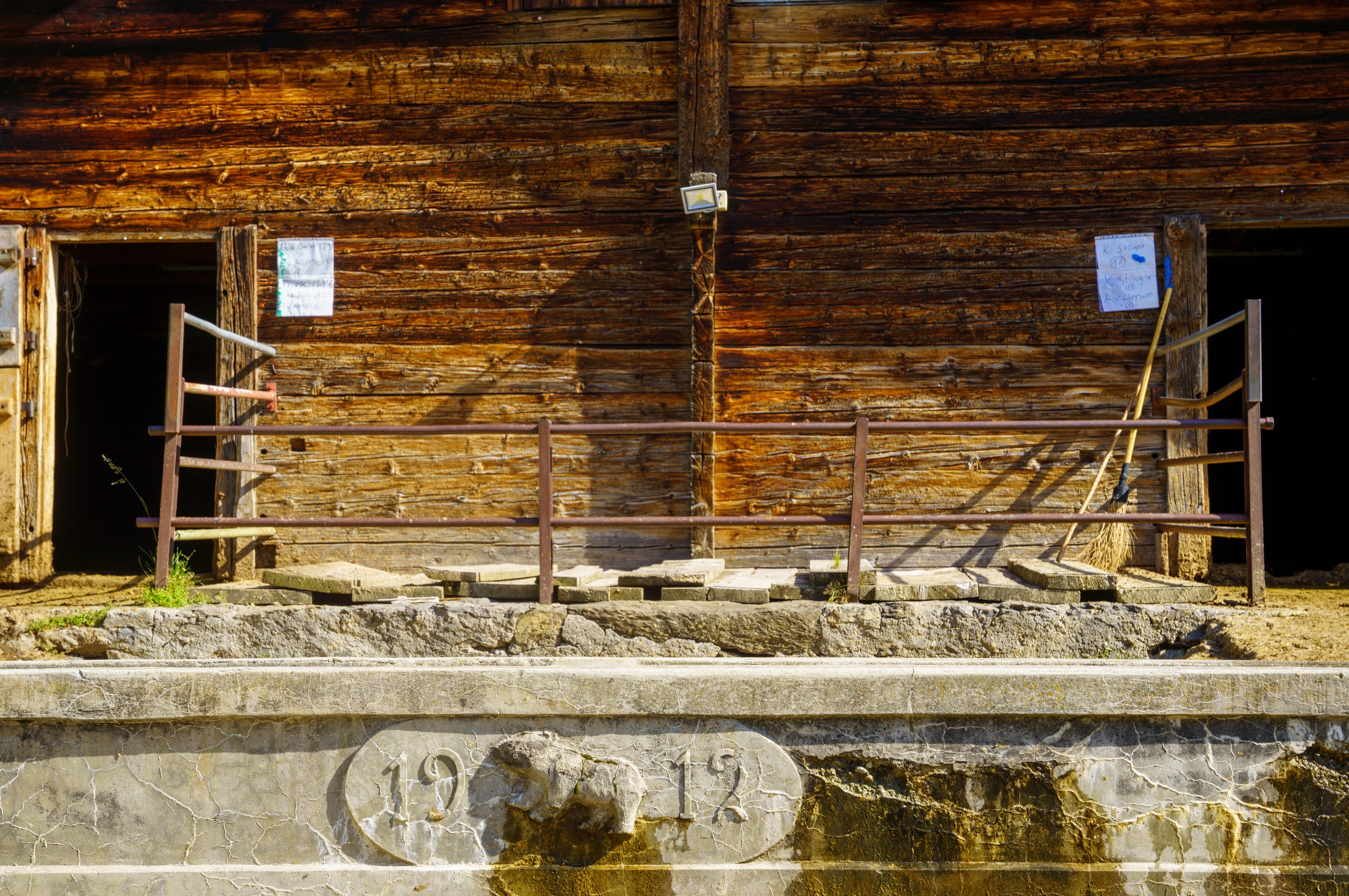 A water trough in front of a cow barn on our hike (photo/Jason Rafal)