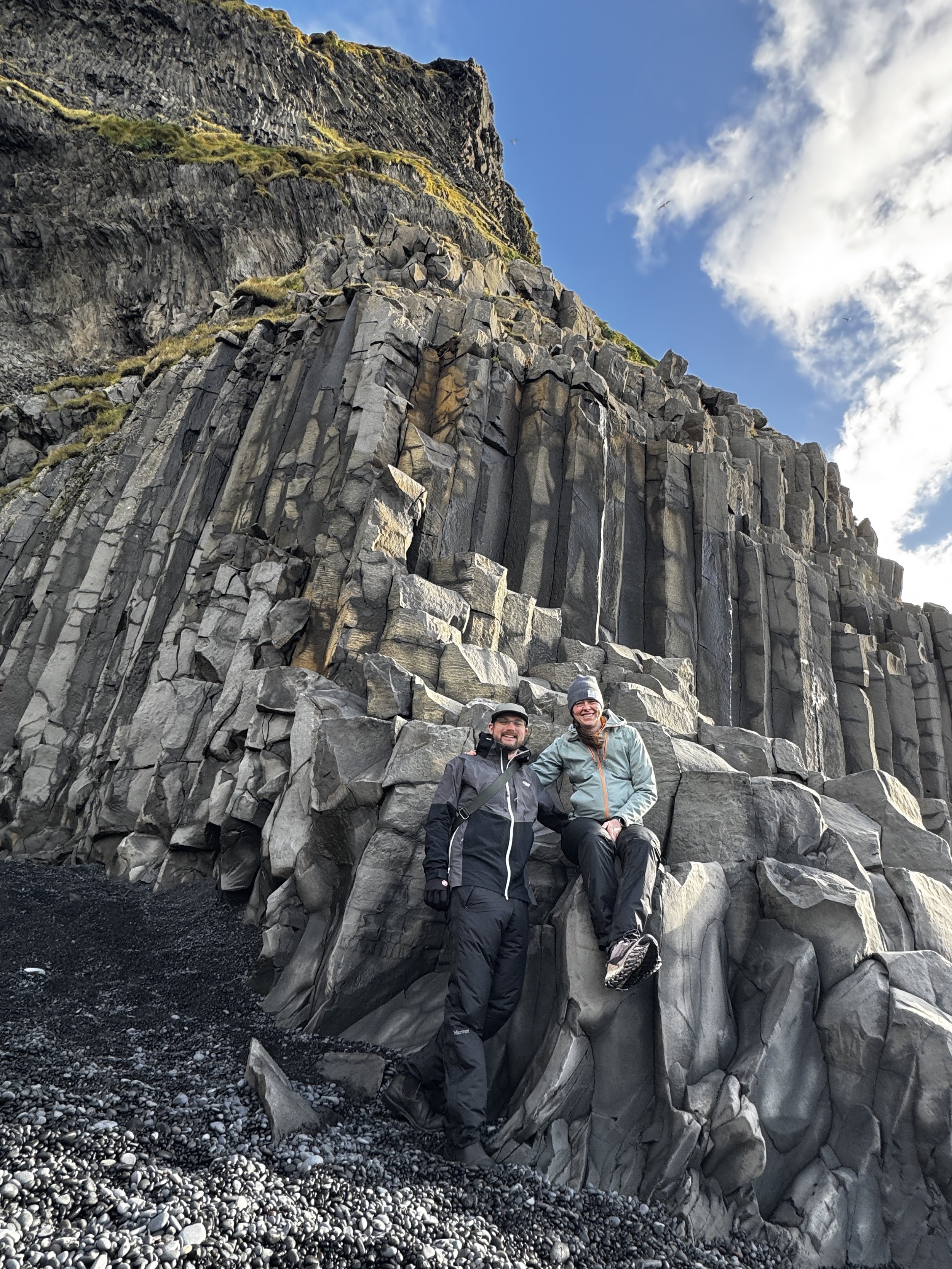  A rare photo of the two of us on the rocks at Reynisfjara beach 
