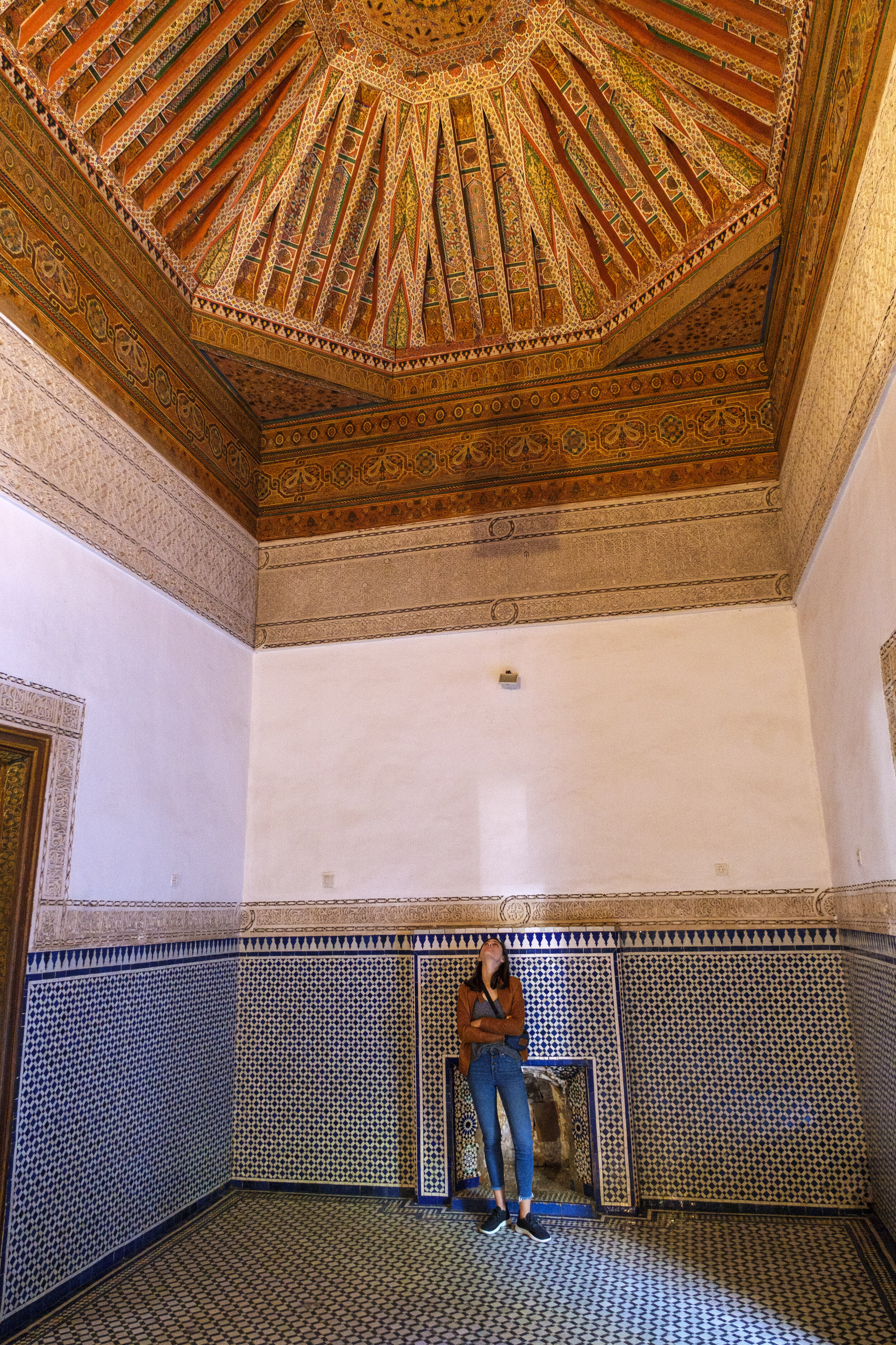  Emilie in one of the extraordinary rooms (Photo/Jason Rafal) 