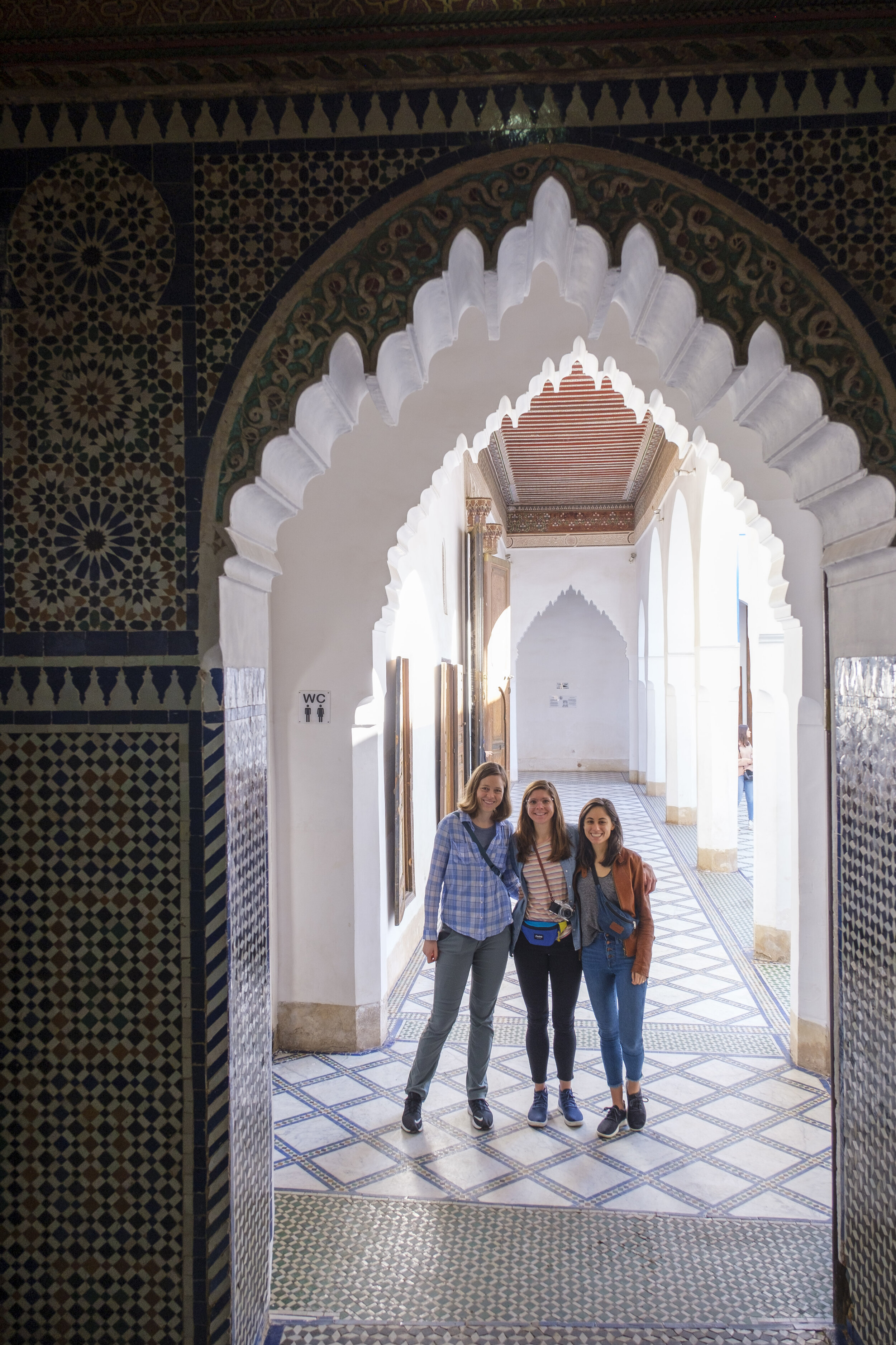  Nicole, Emilie, and Ally through some of the carved doorways (Photo/Jason Rafal) 