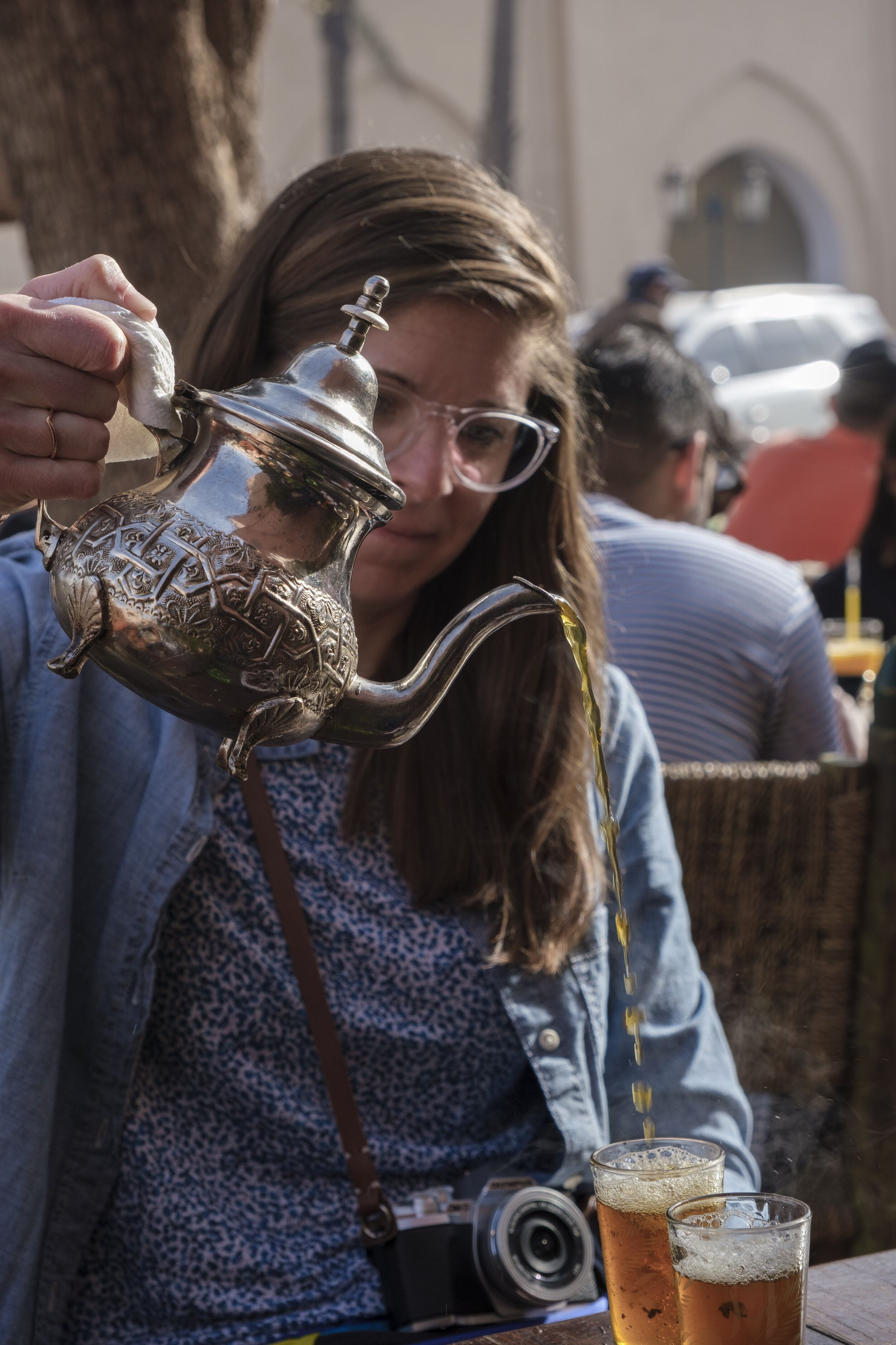  Ally, our resident expert mint tea pourer (Photo/Jason Rafal) 
