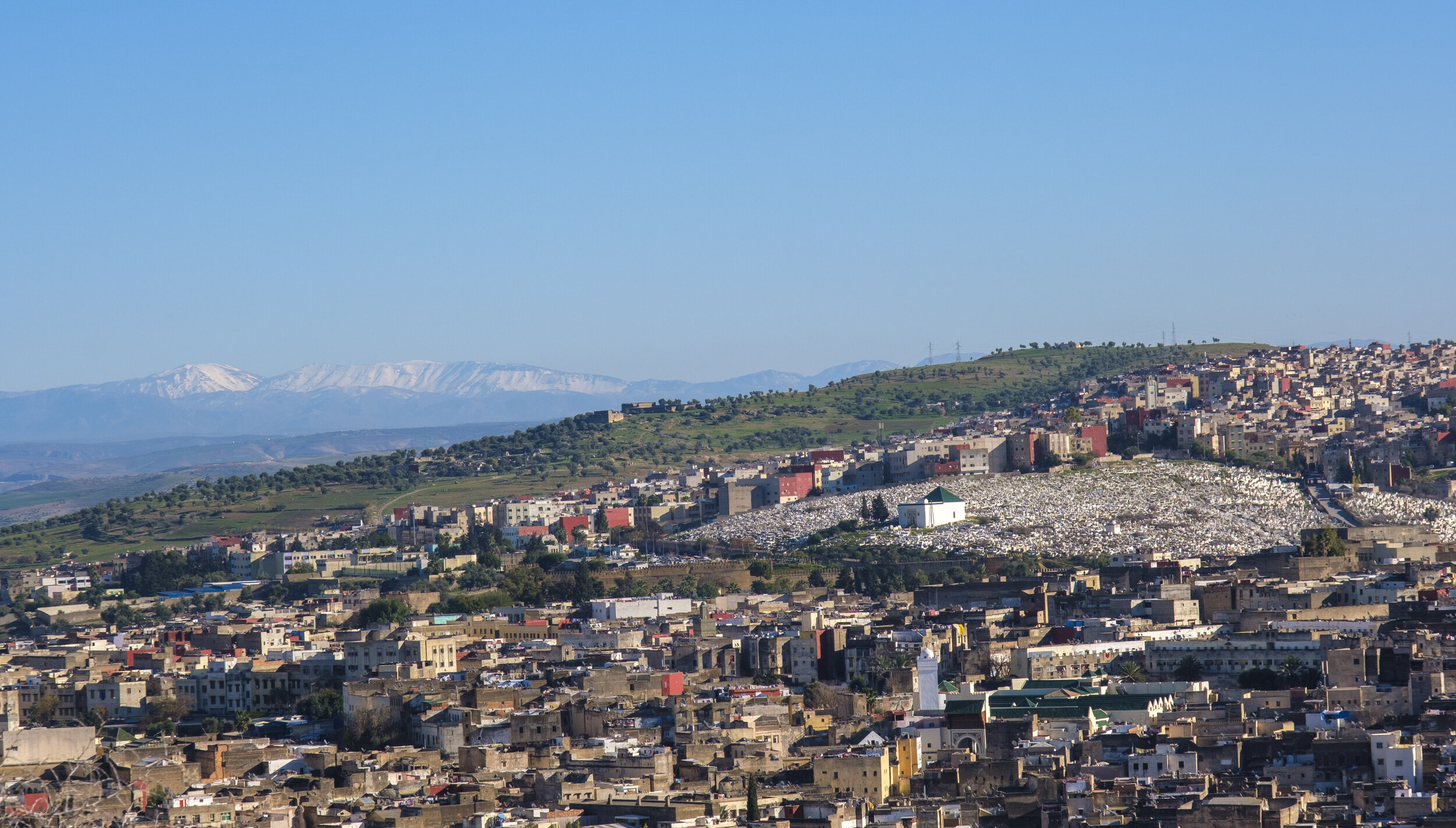  Fes, with the Atlas Mountains in the distance 