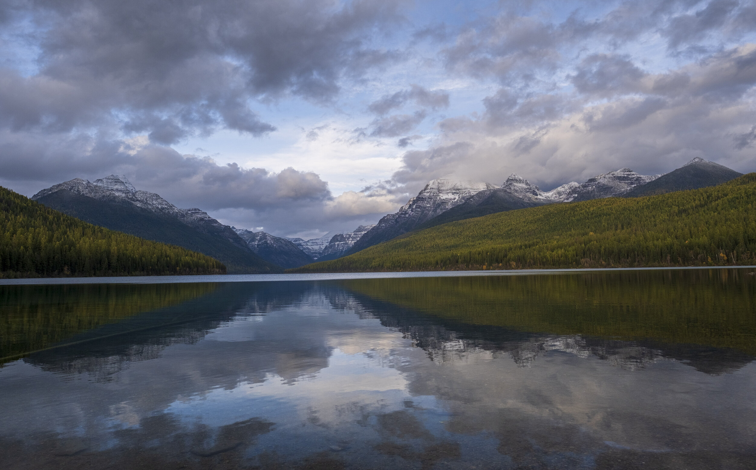 Quickly moving clouds at Bowman Lake (photo/Jason Rafal)