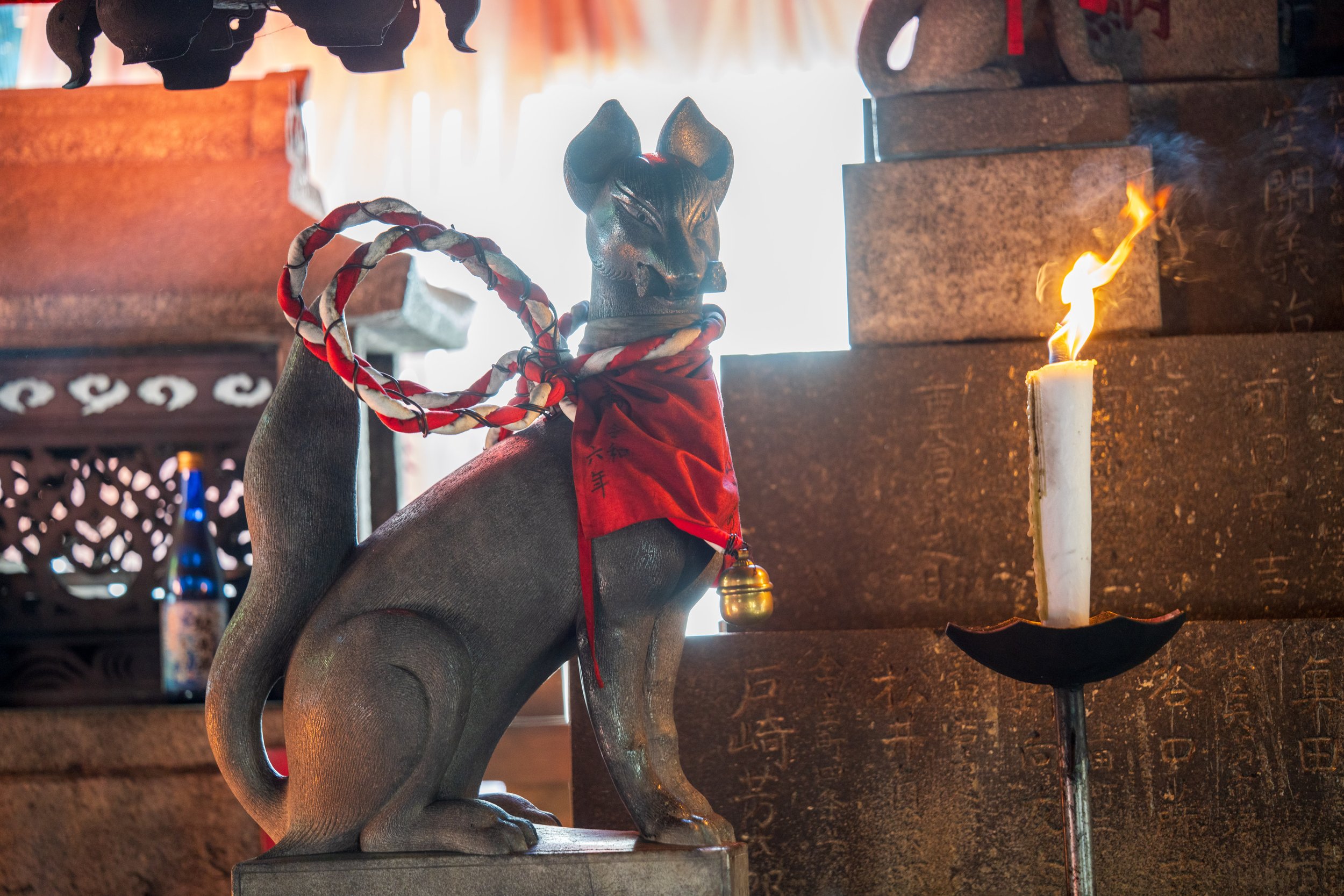  Foxes are considered messengers of the god Inari and were everywhere at the shrine (photo/Jason Rafal) 