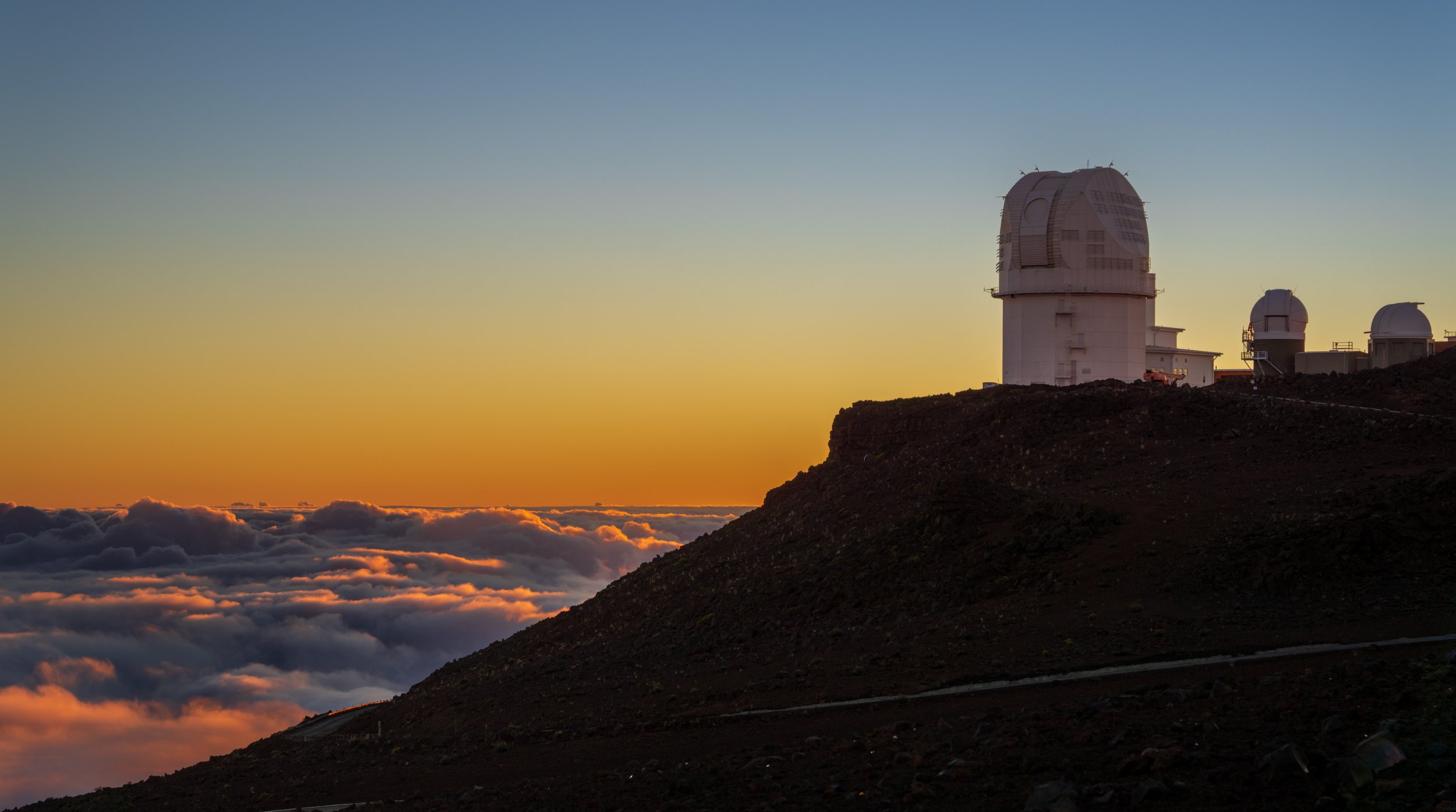  The Haleakala Observatory on our run up to the summit (photo/Jason Rafal) 