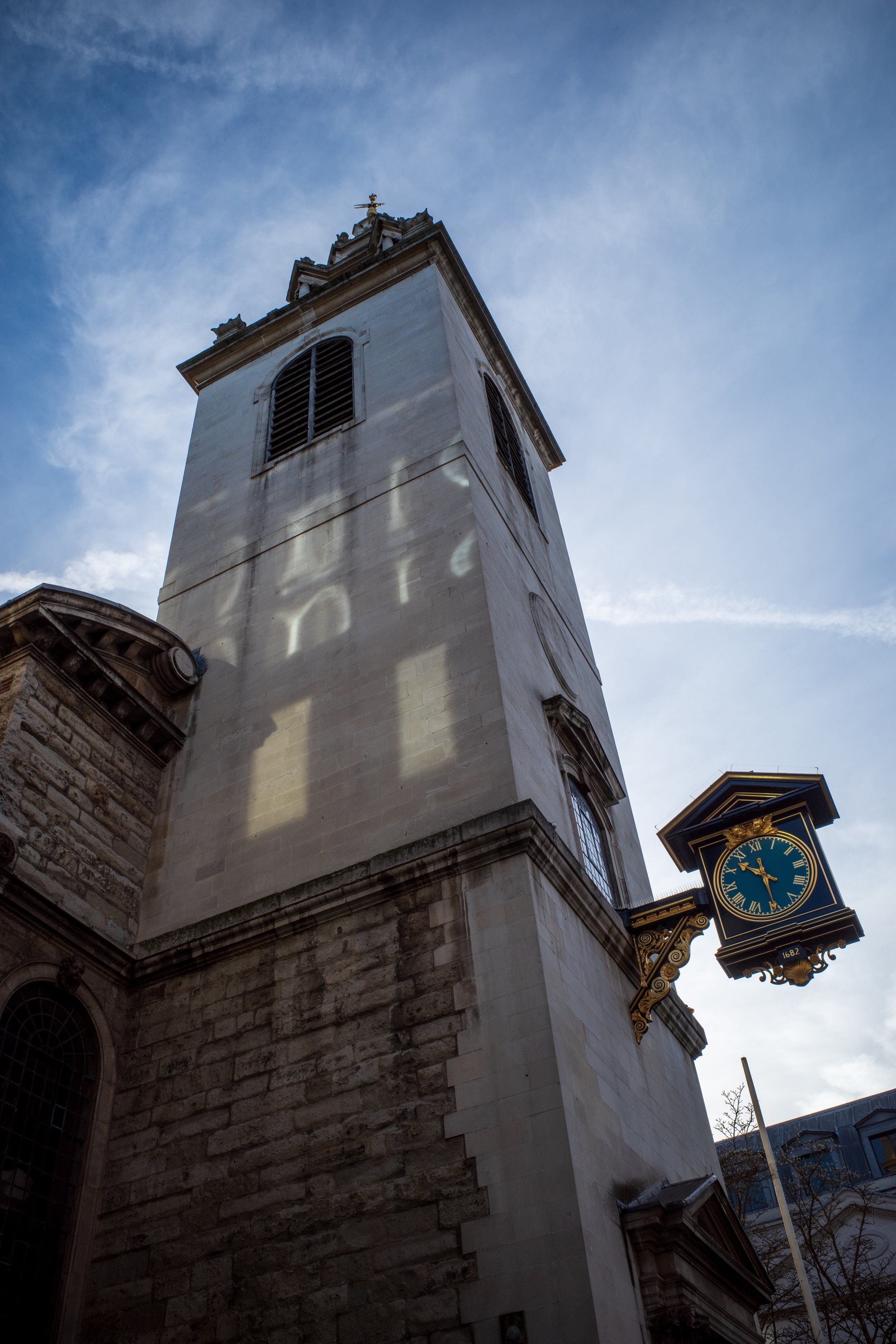  A multi-layered tower with a very shiny clock (photo/Jason Rafal) 