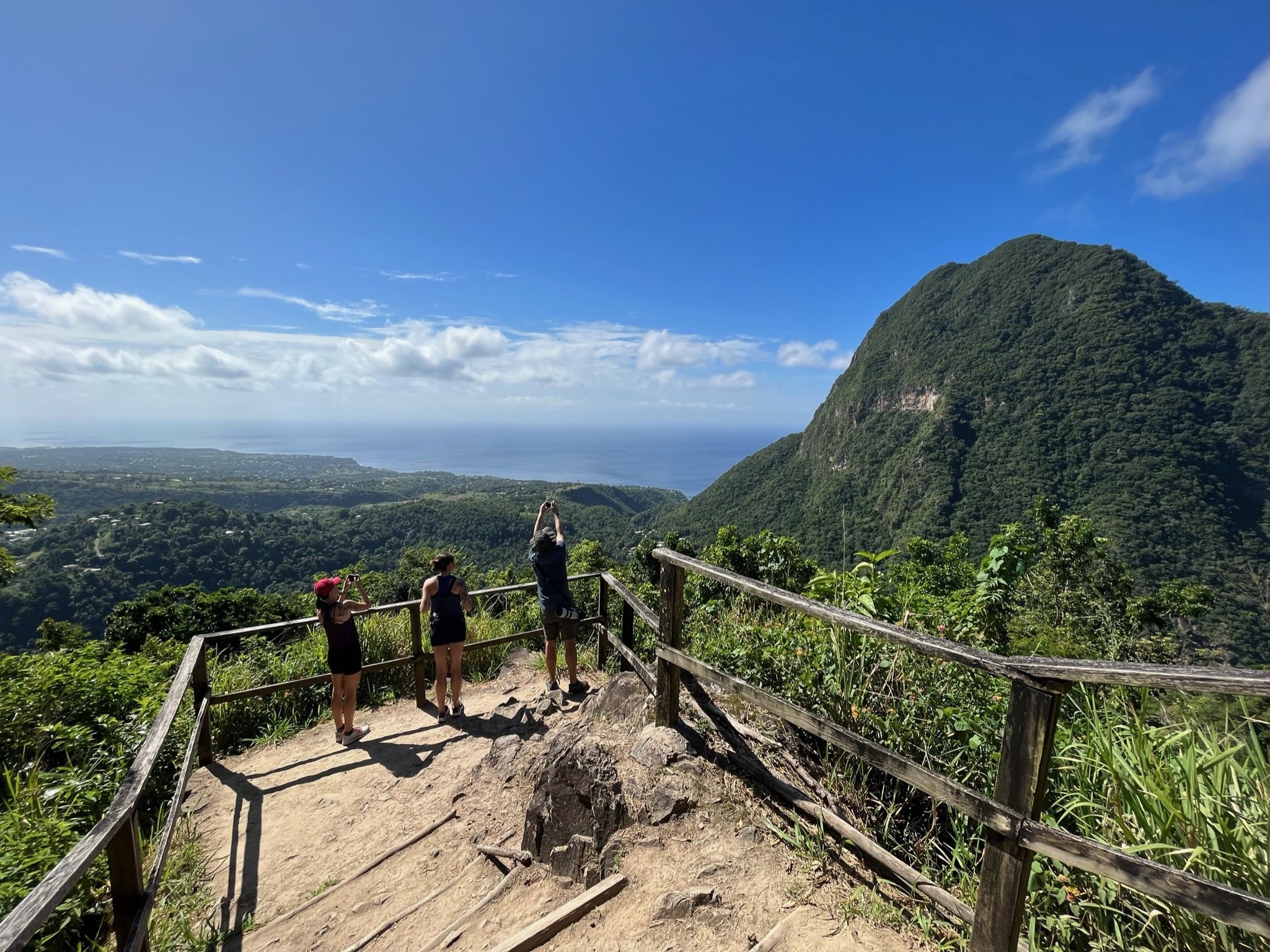 Photographing the Gros Piton (photo/Nicole Harrison)