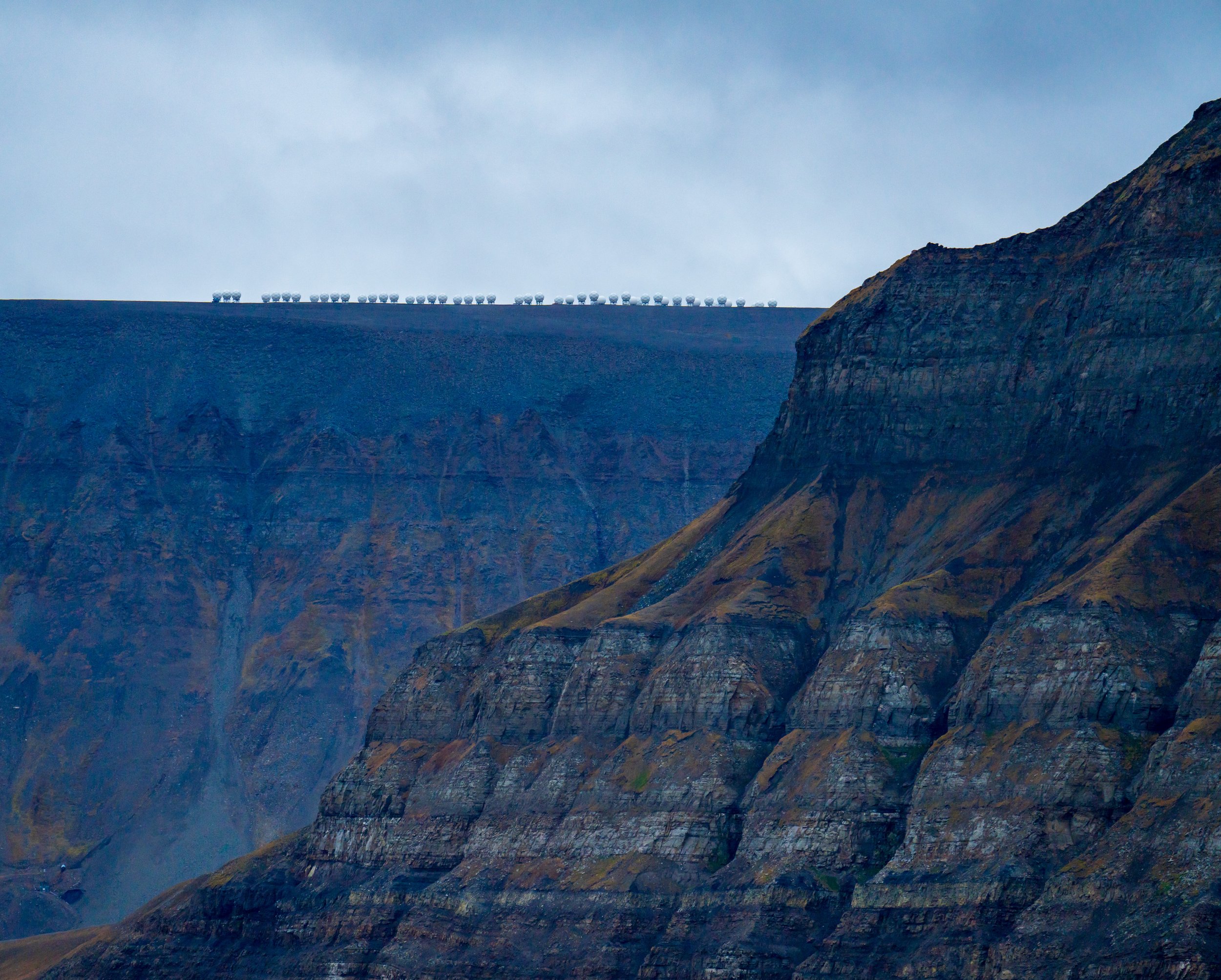  A view of the radomes from the boat (photo/Jason Rafal) 
