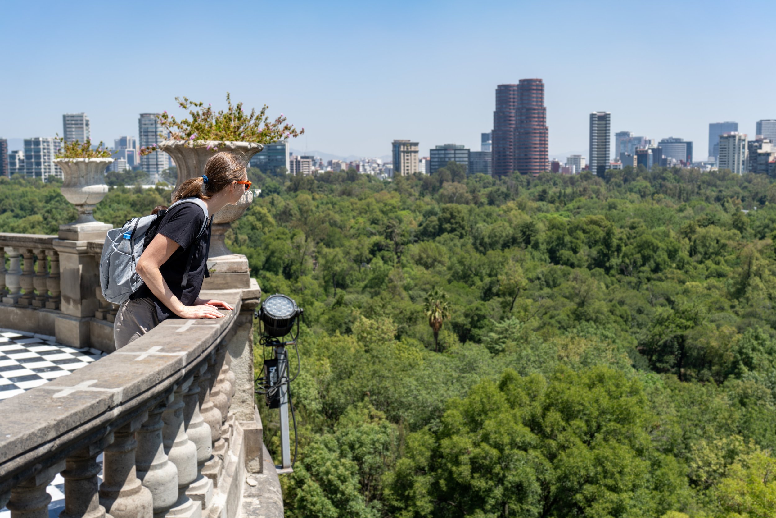 The view from the castle balcony over Chapultepec Park (photo/Jason Rafal)