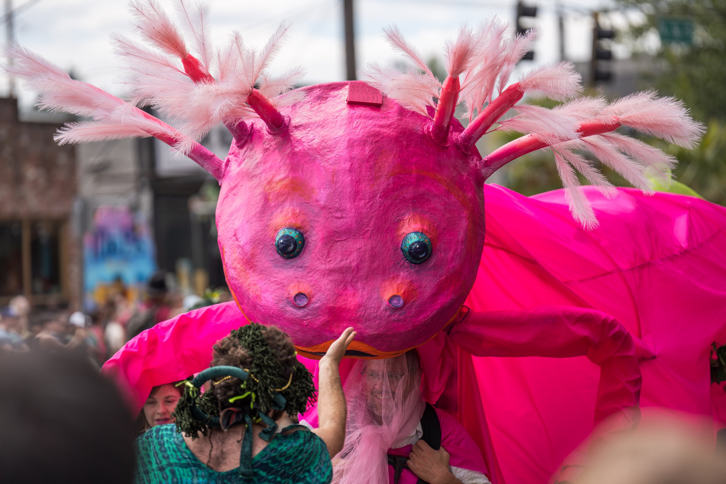  Incredibly, there were multiple axolotl floats and costumes, but this was my favorite one (photo/Jason Rafal)  