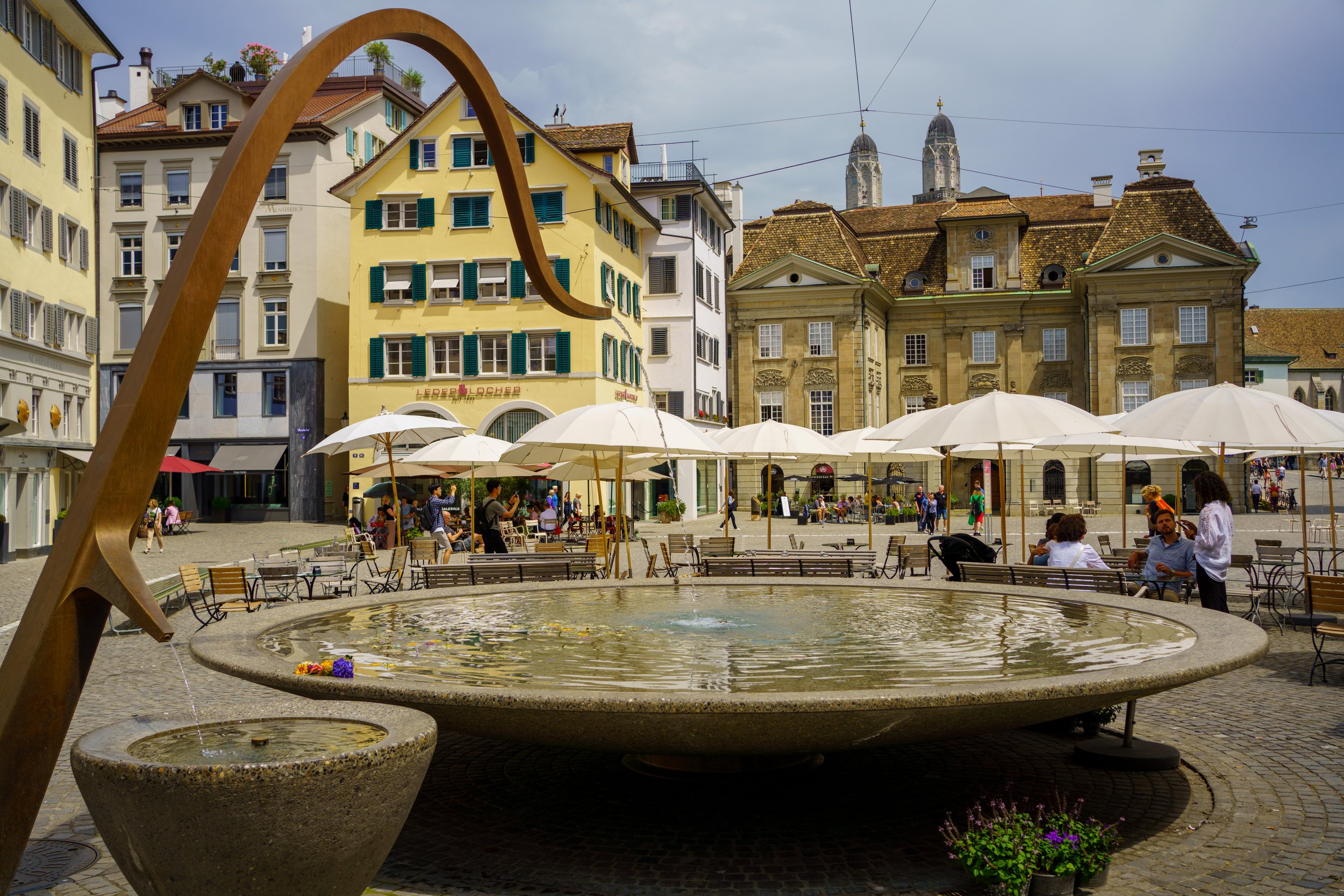 One of the many beautiful (and drinkable!) water fountains in Zurich (photo/Jason Rafal)