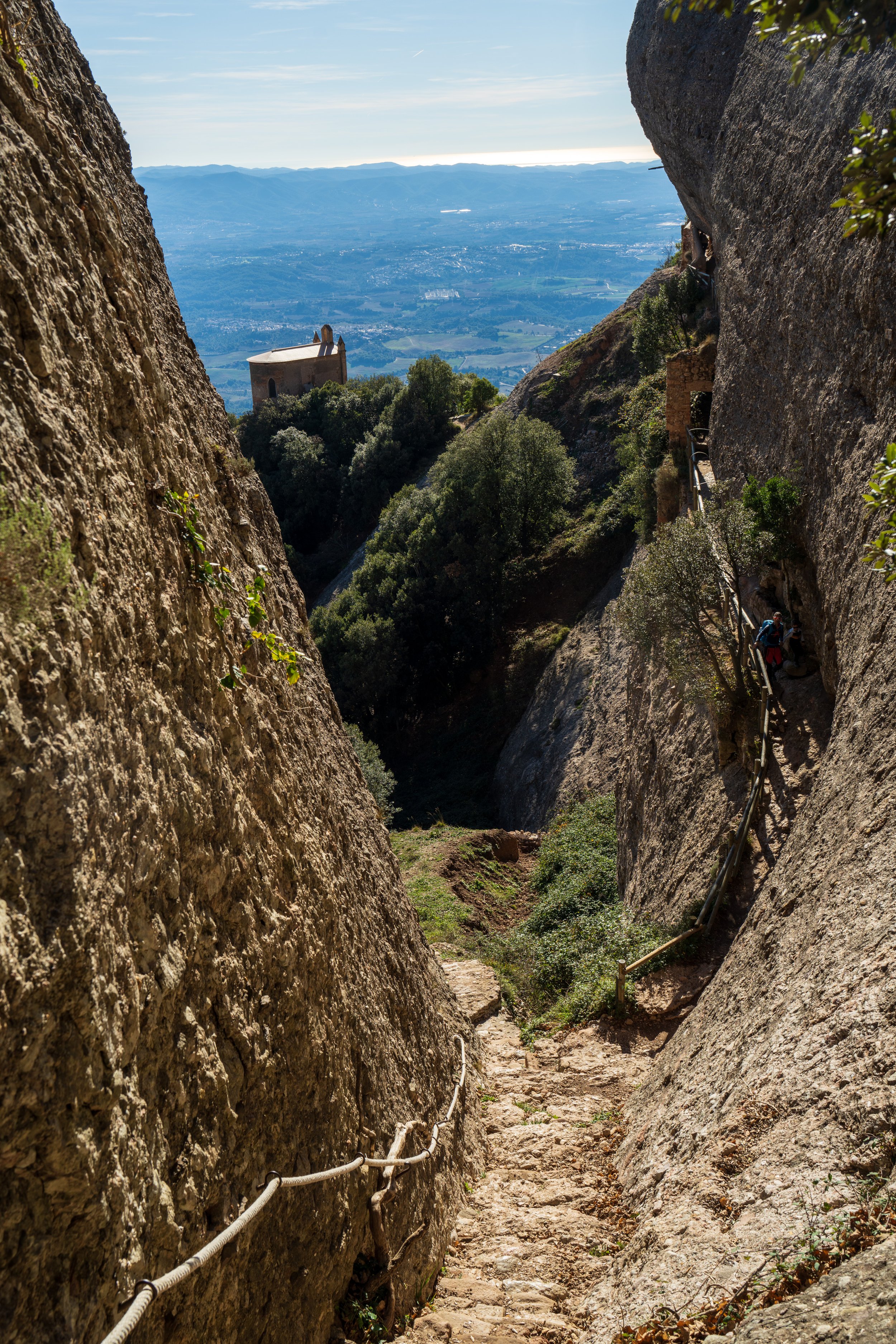  Looking down the steep trail toward the Sant Joan Chapel (photo/Jason Rafal) 