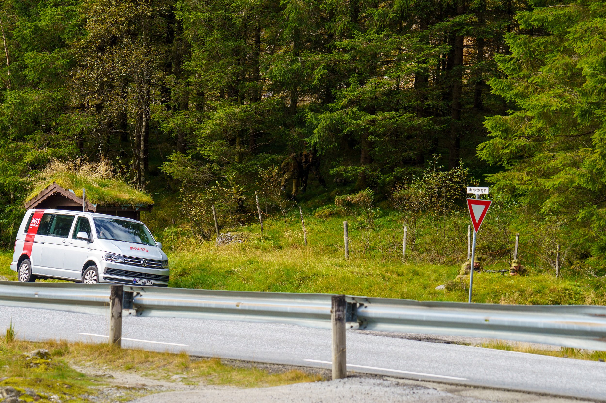 You can see some guys doing military training on the right - we were amused that they used a rented van (photo/Jason Rafal)