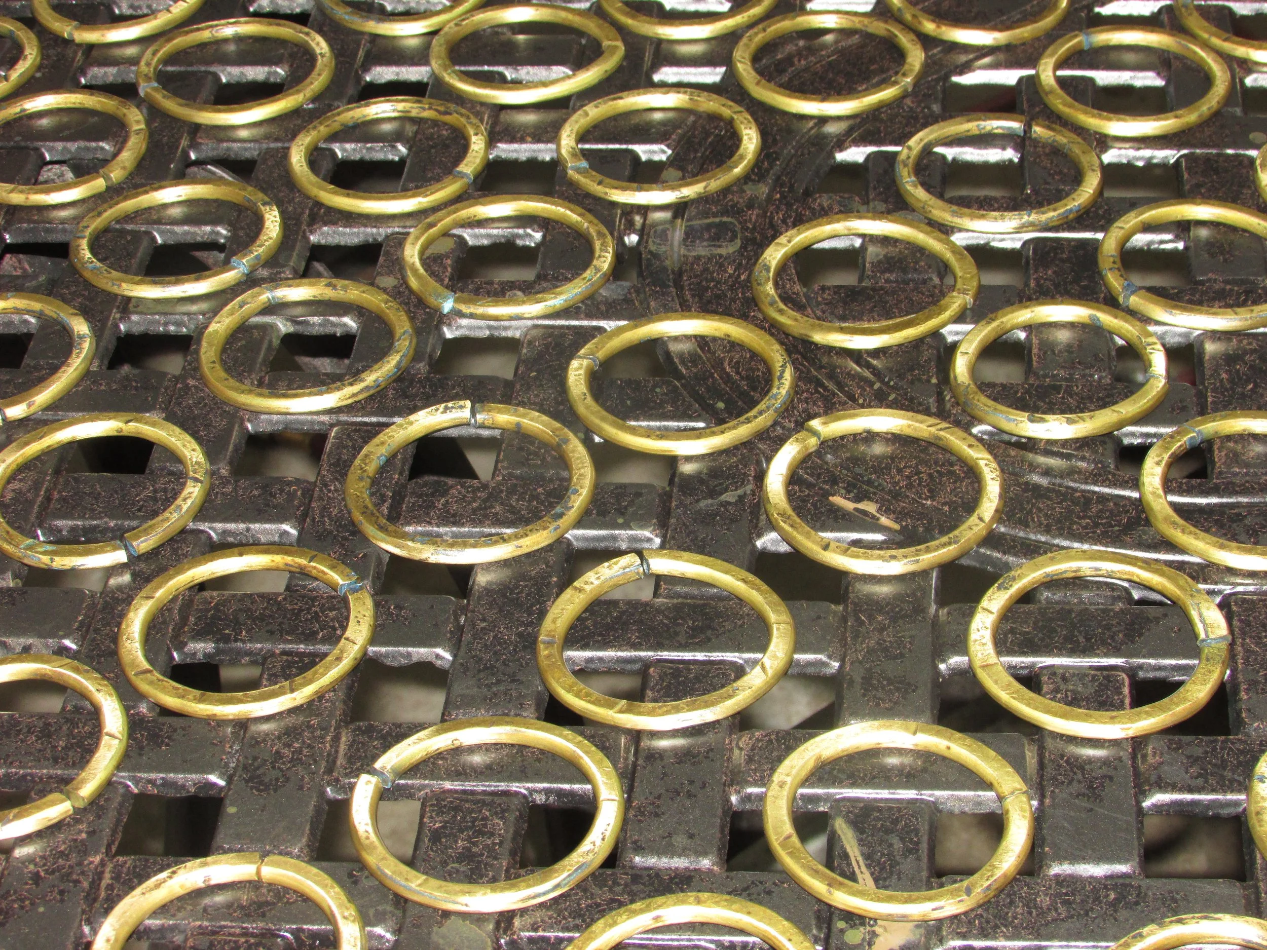Hand Formed and patinated brass rings
