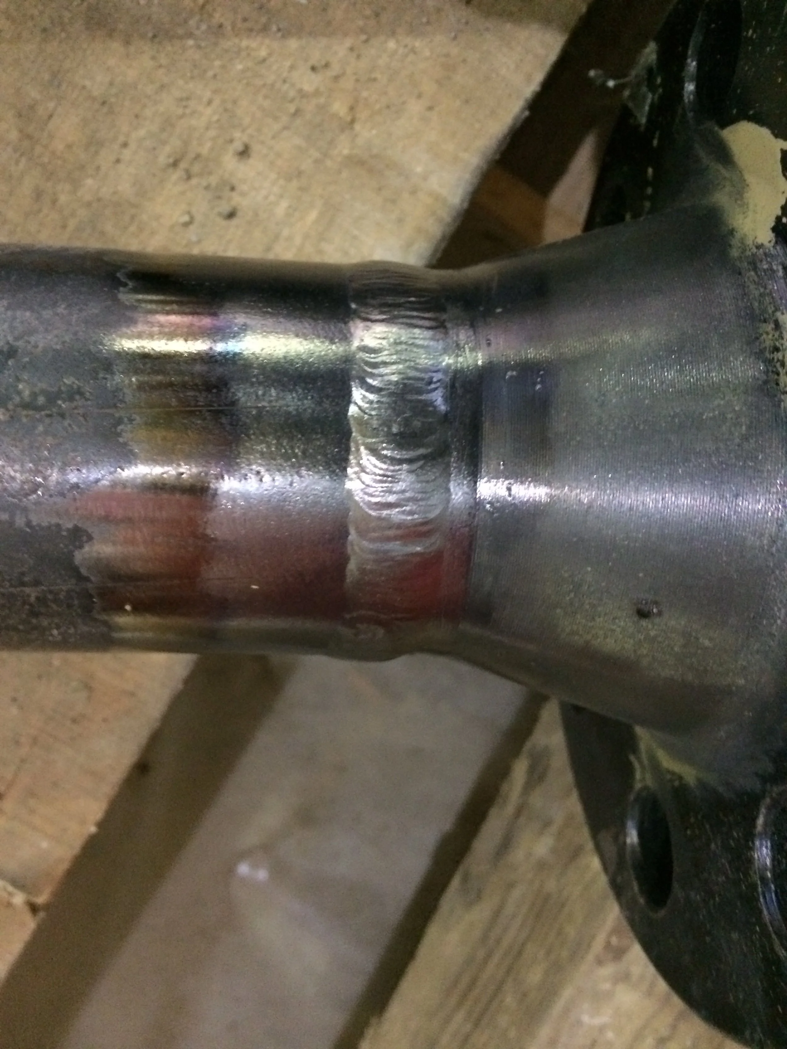 3" weld neck reducing flange. Open root TIG out