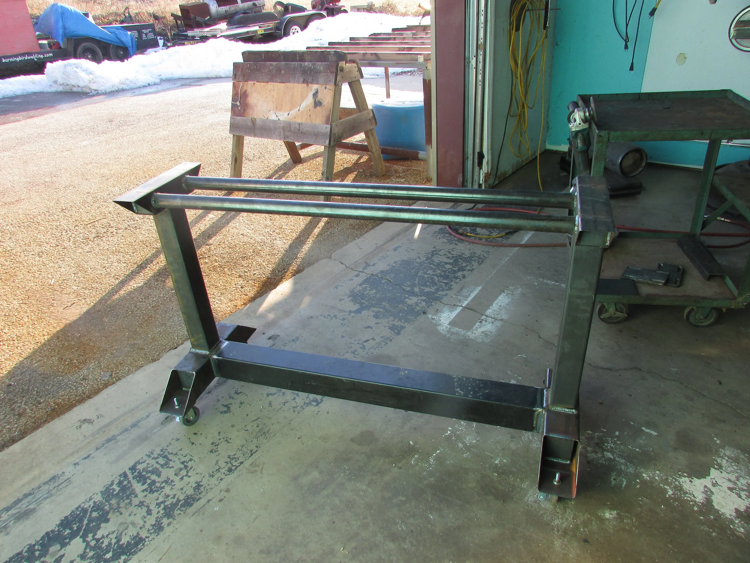  This is a rolling base for a 52” sheet metal brake. 
