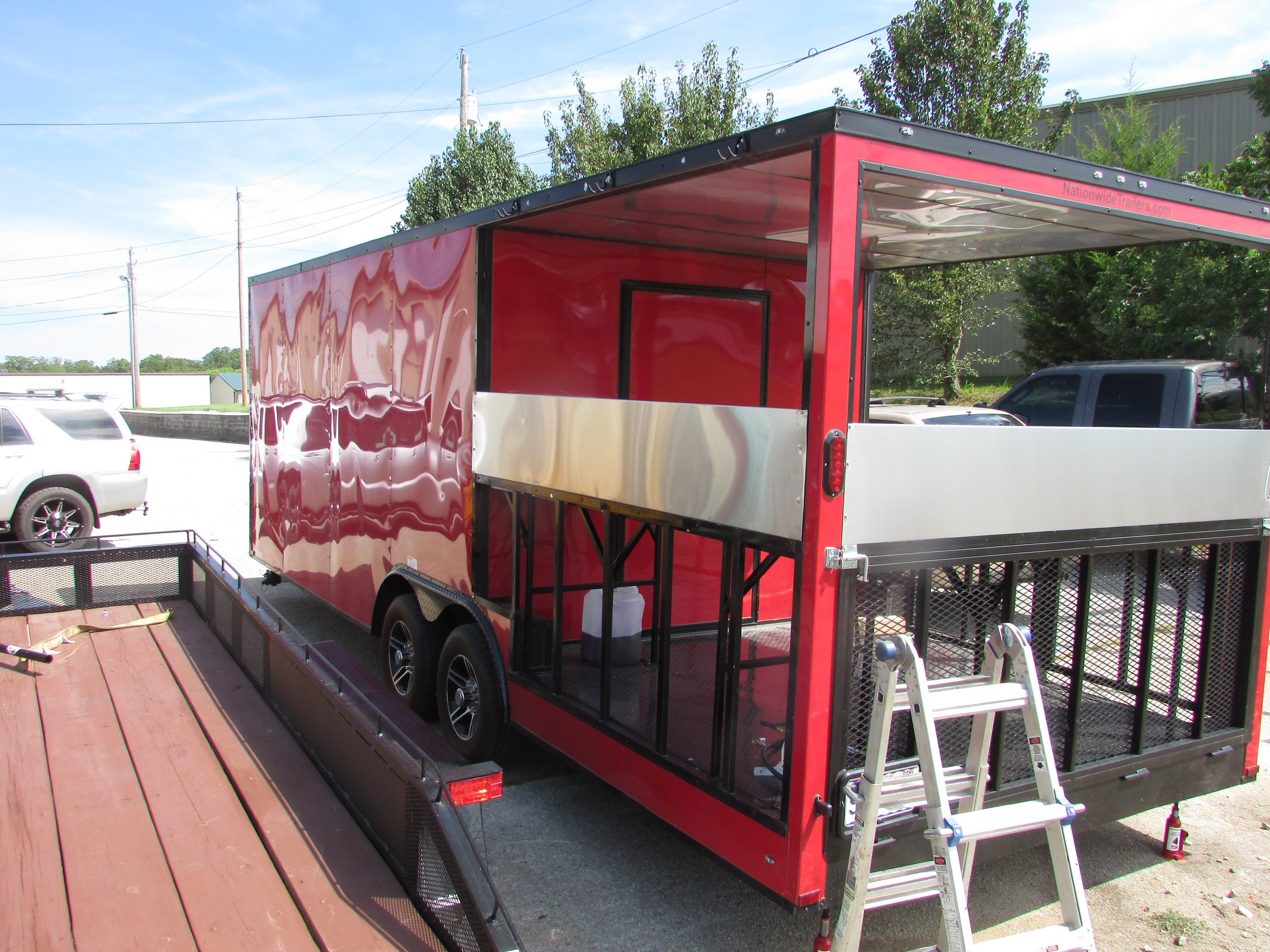 Food Trailer Stainless splash guards.