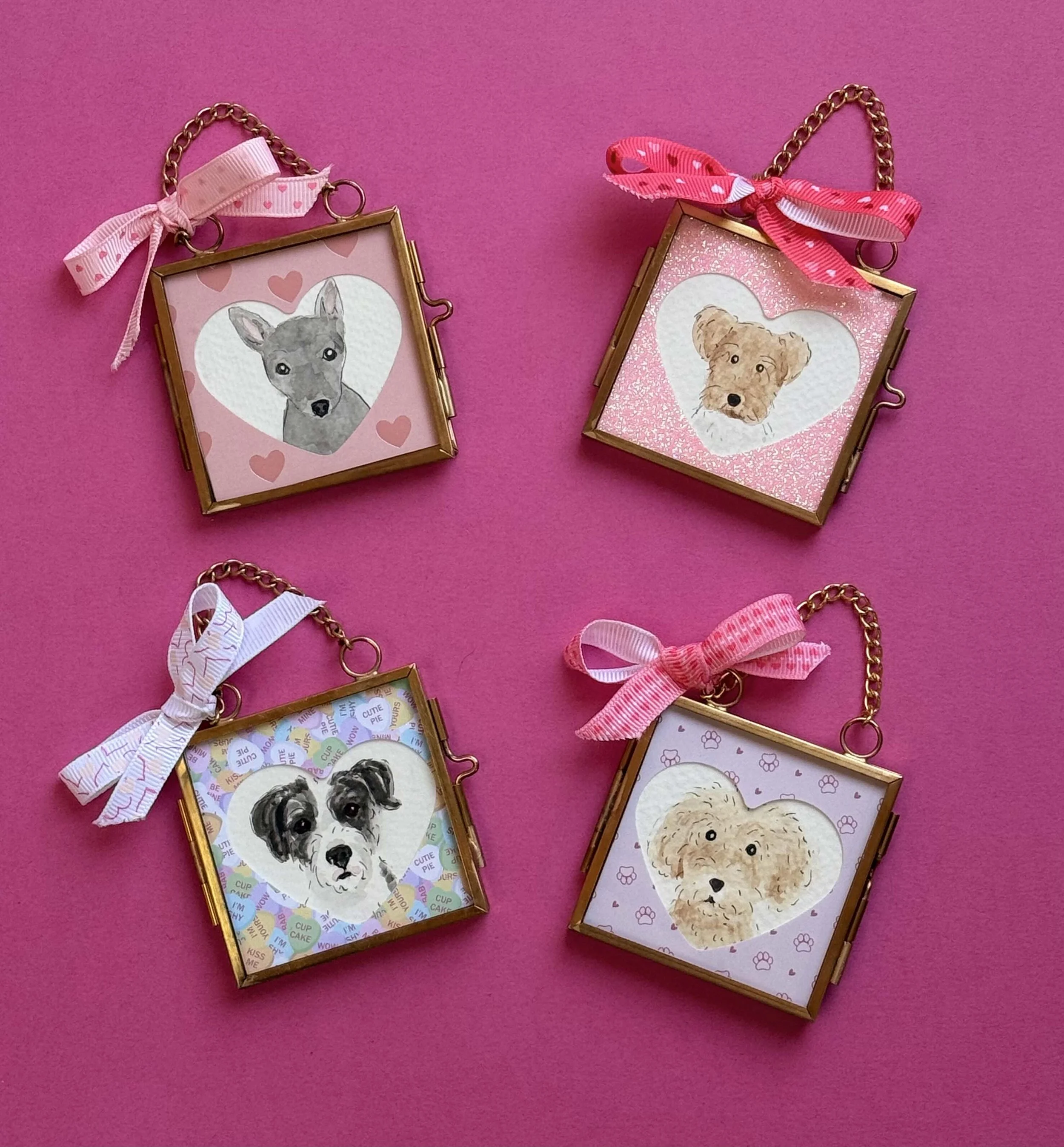 Valentine's day pet portrait hanging frame