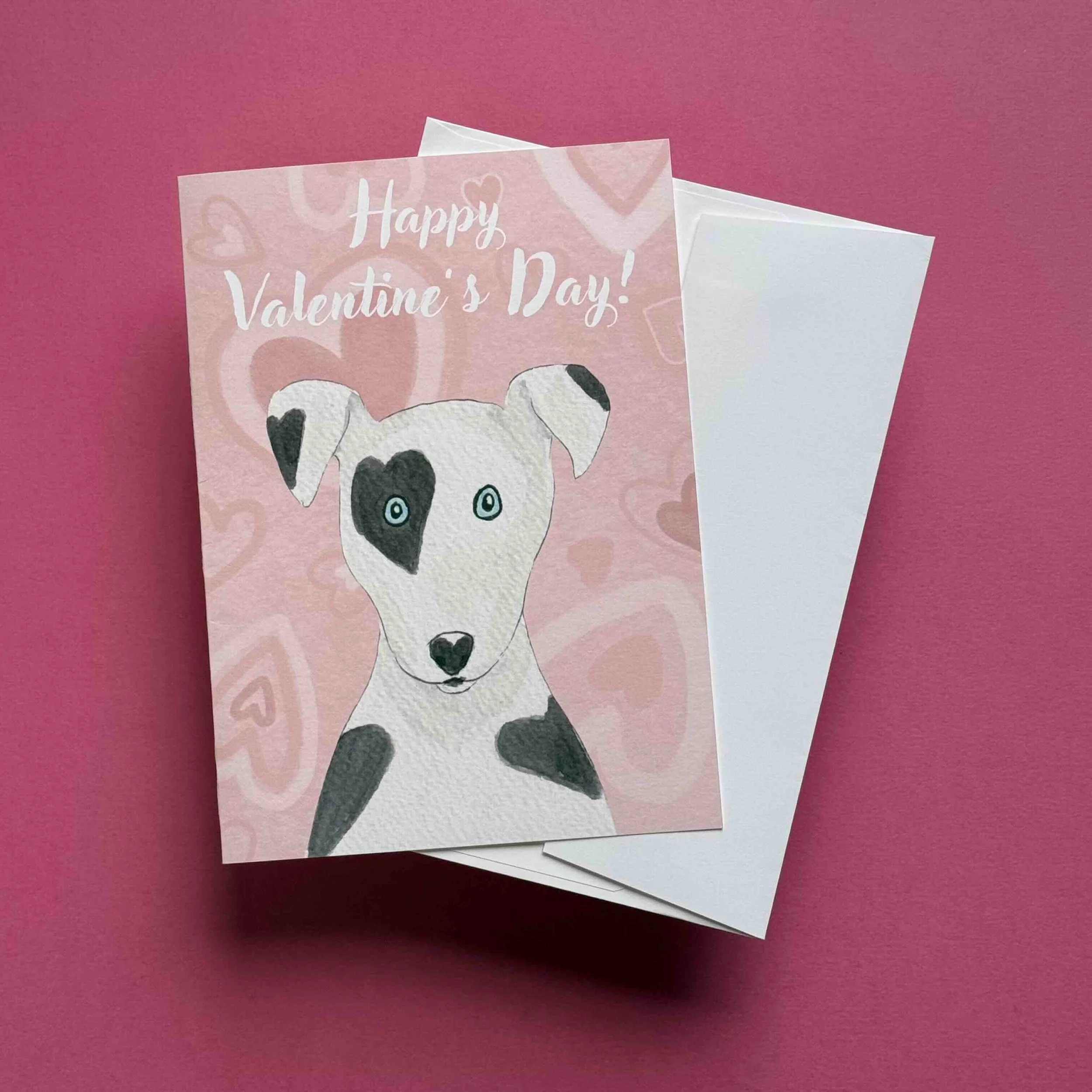 Heart-eyed dog Valentine's Day card