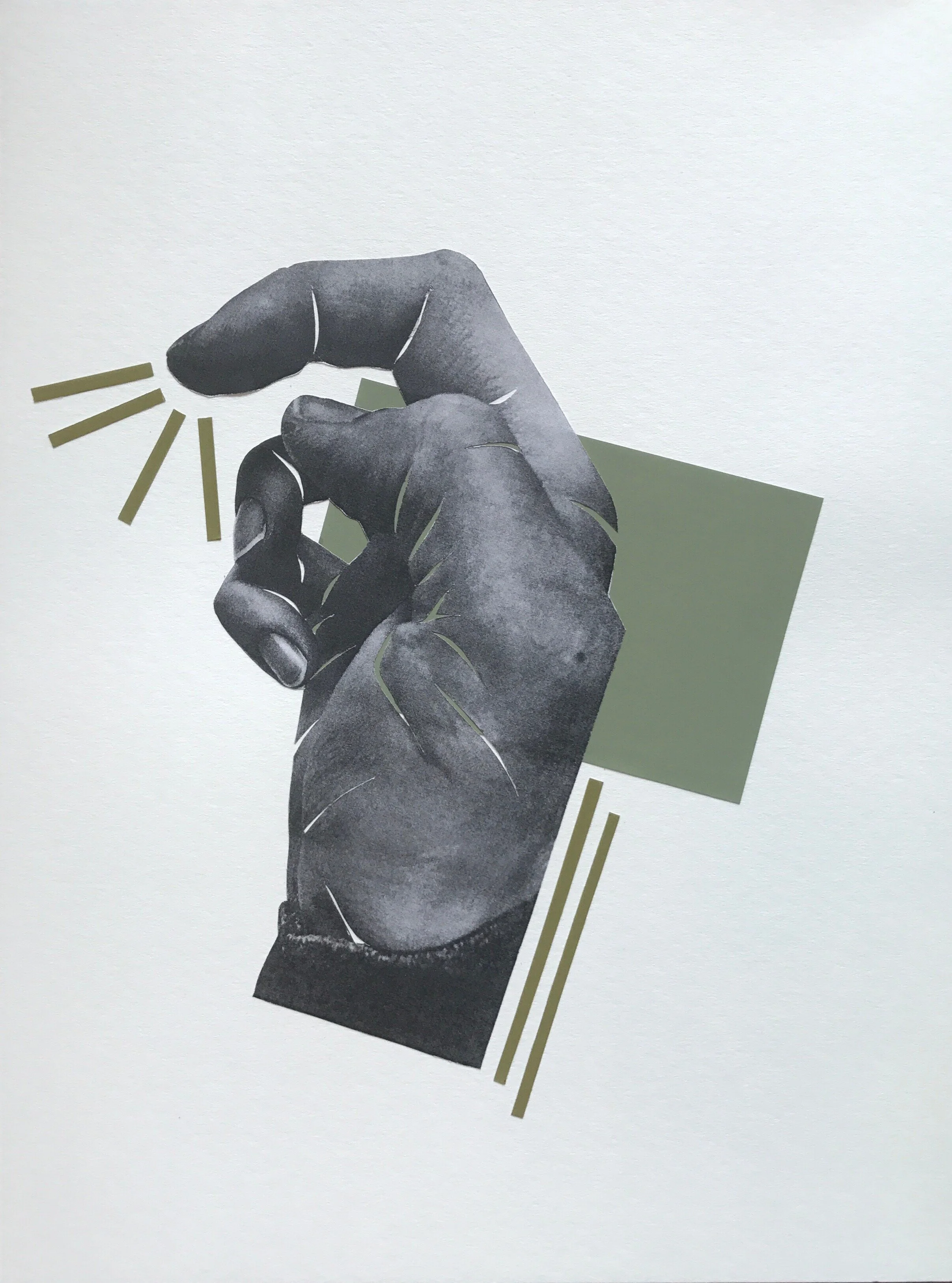  Mixed Media Collage, Xerox Photocopy, Color Aid Paper, Bristol Board, 2018 