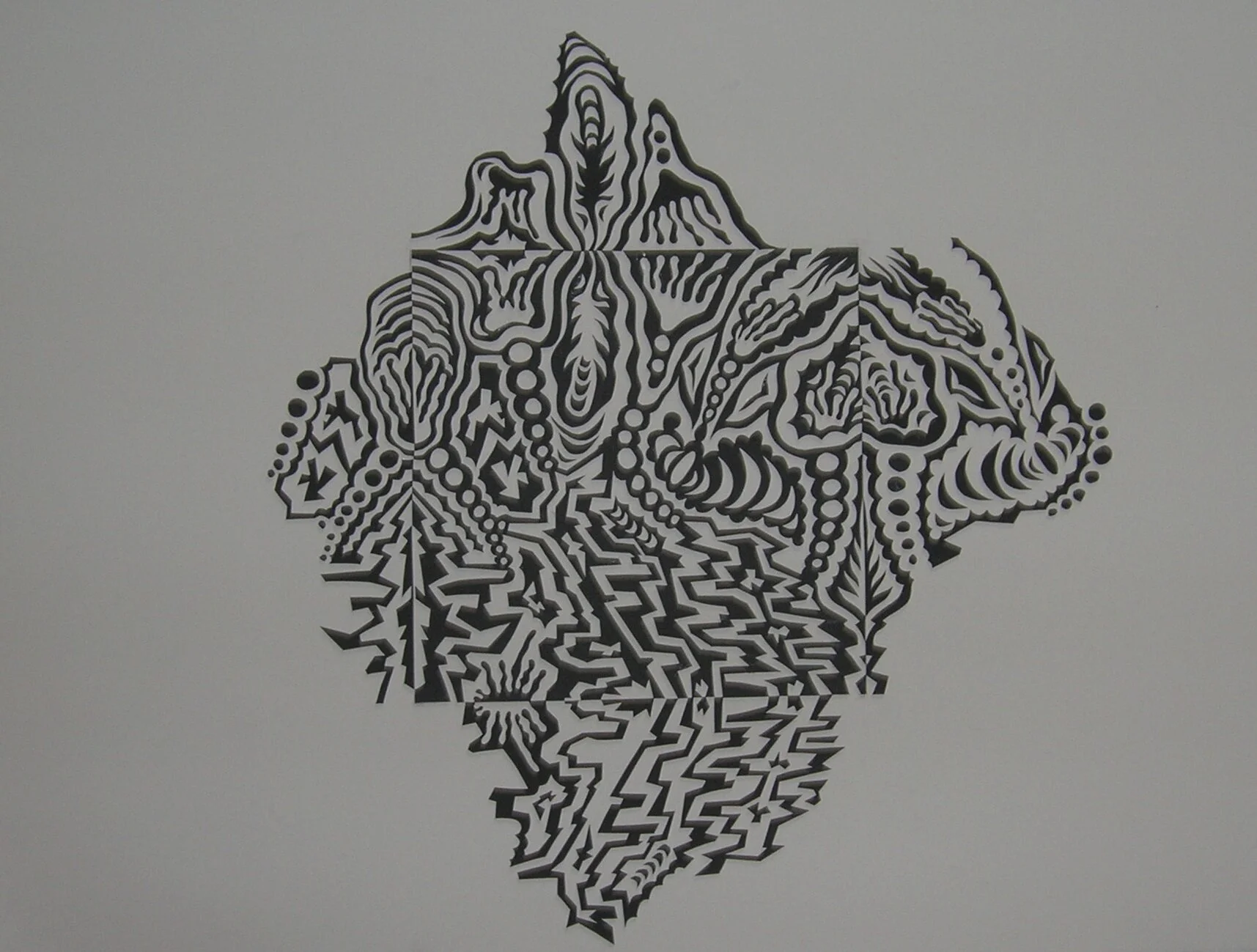  Notan, Hand Cut Paper, Nori Glue, Bristol Board, 18x24", 2012 