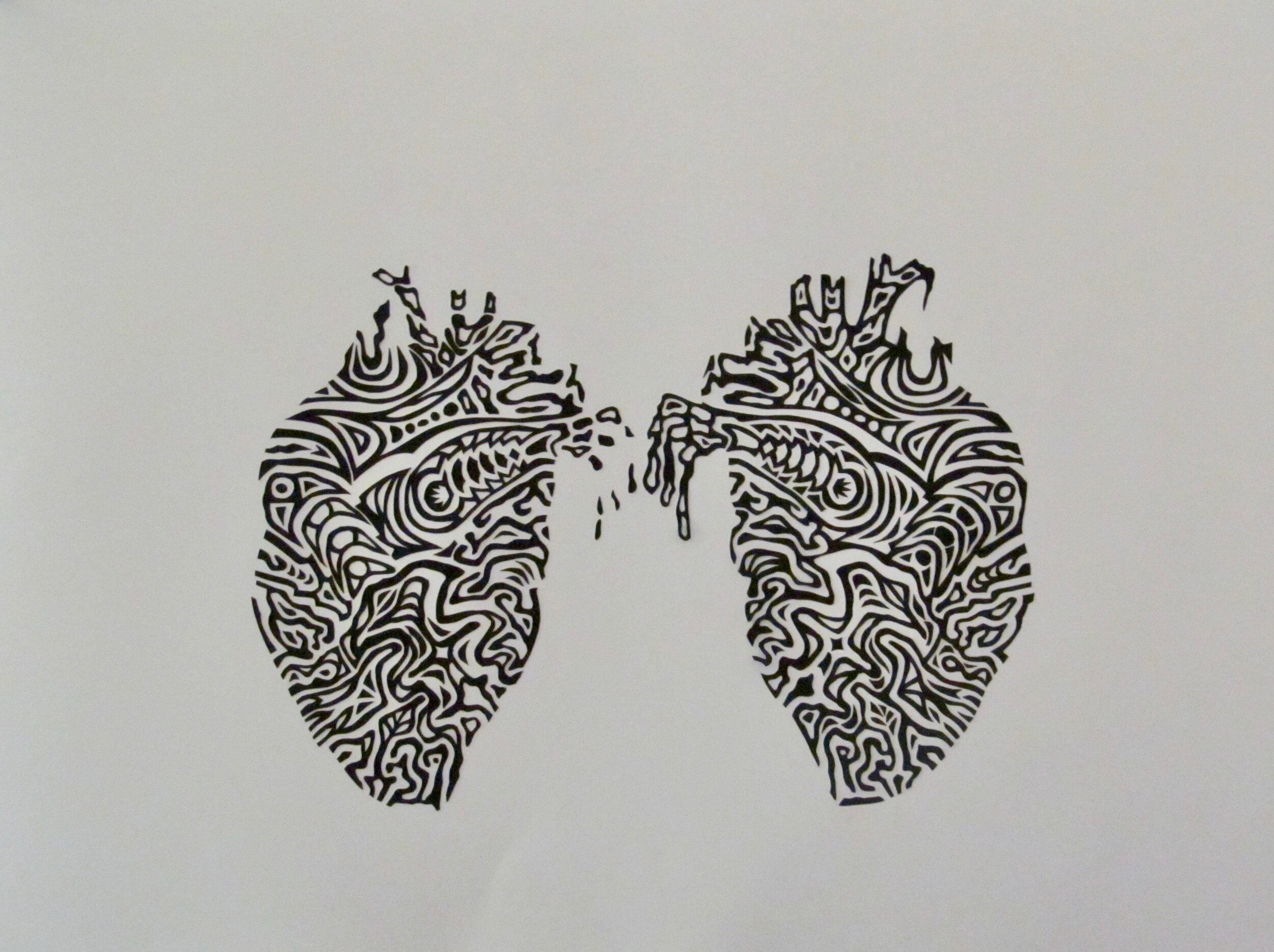  Self Portrait - 2, Hand Cut Paper, Nori Glue, Bristol Board, 18x24”, 2013 