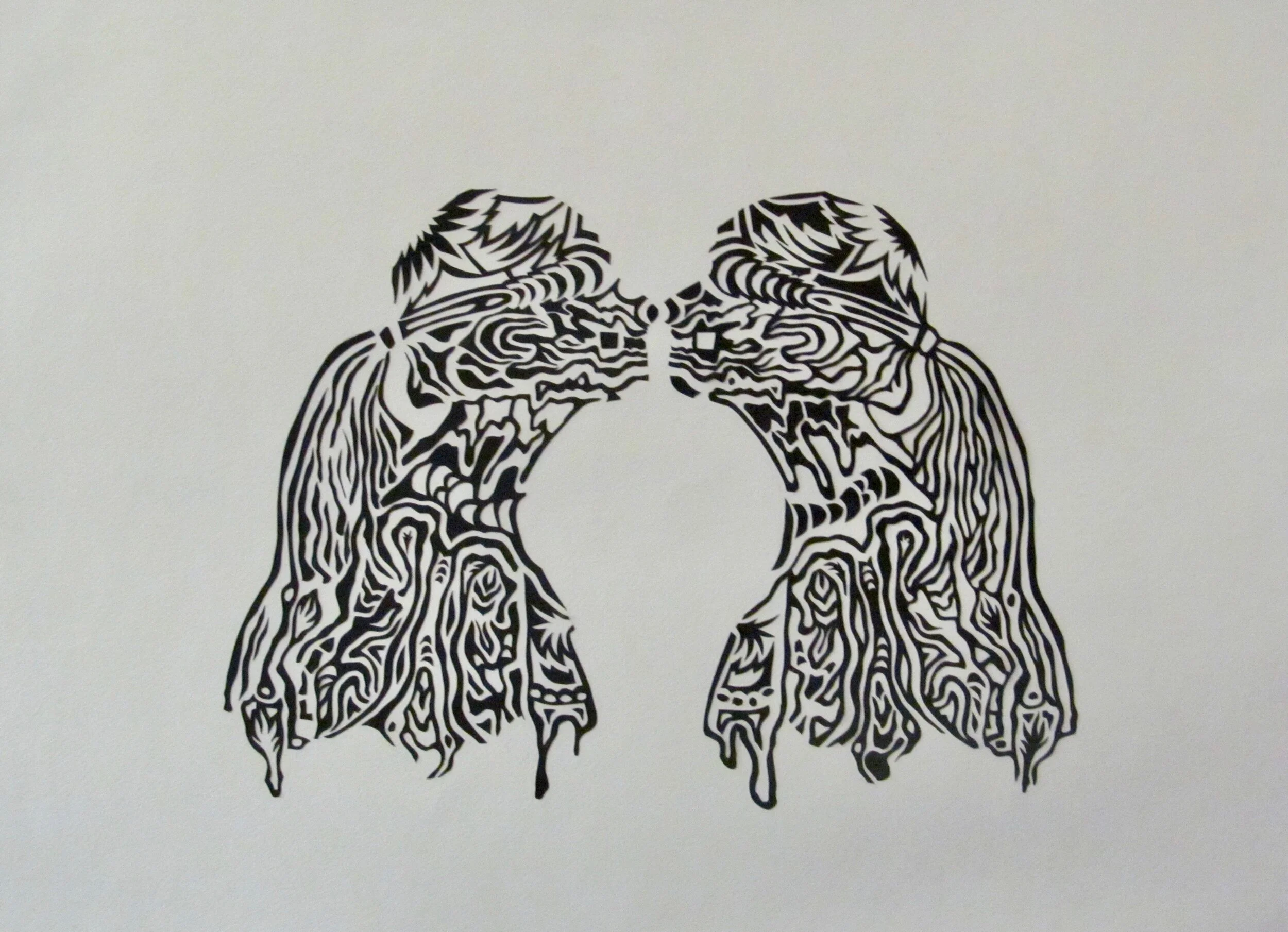  Self Portrait - 1, Hand Cut Paper, Nori Glue, Bristol Board, 18x24”, 2013 