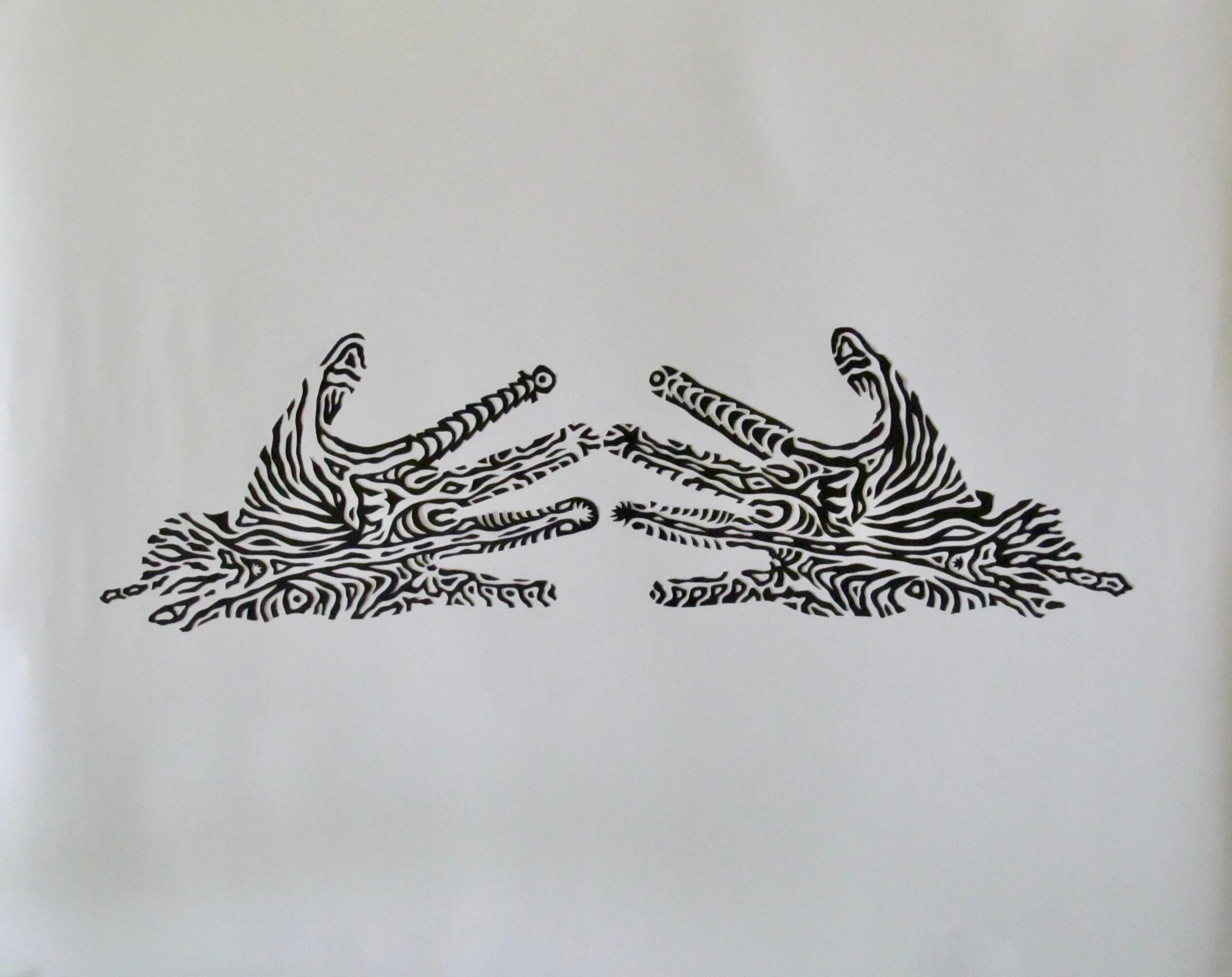  Self Portrait - 3, Hand Cut Paper, Nori Glue, Bristol Board, 18x24”, 2013 