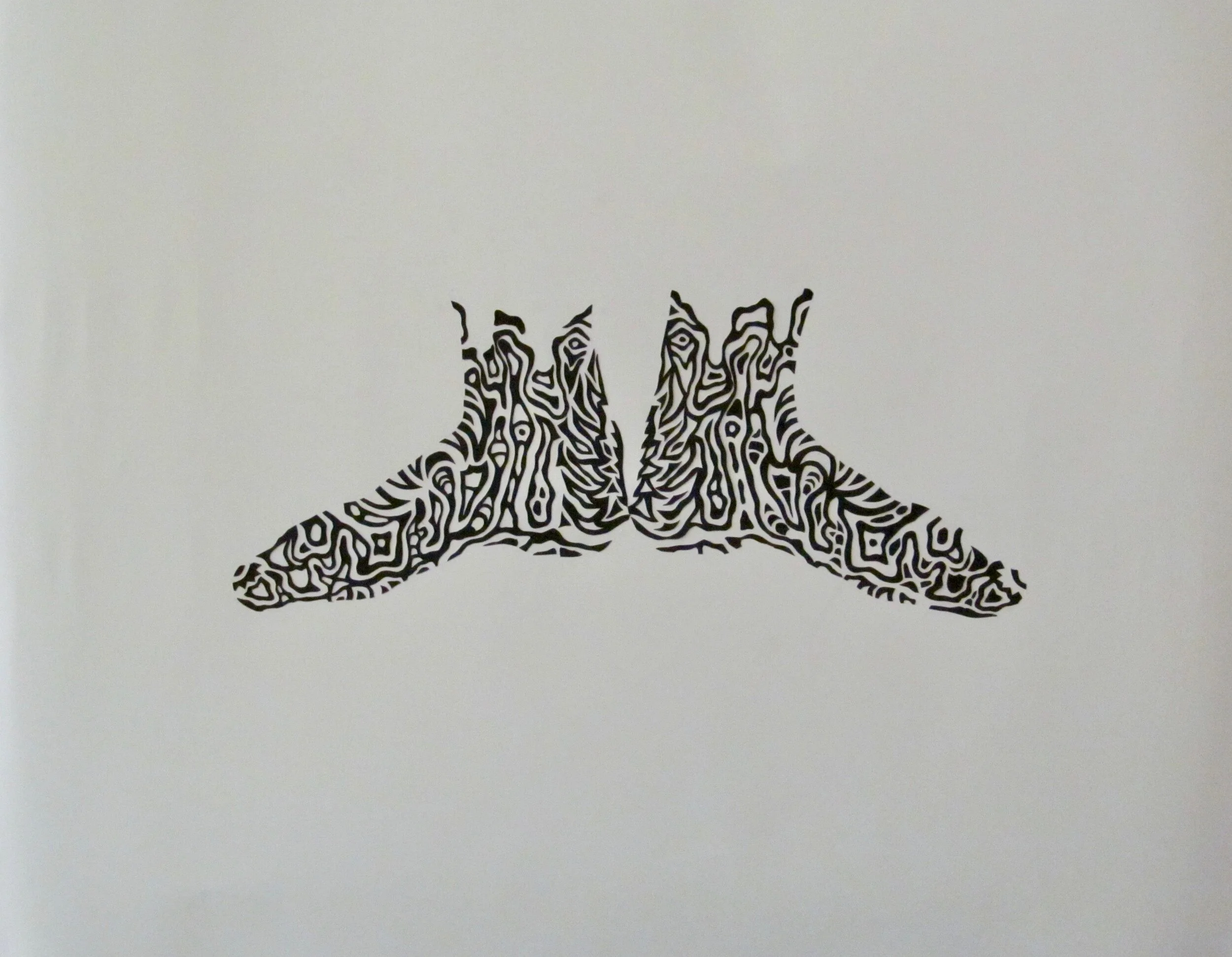  Self Portrait - 4, Hand Cut Paper, Nori Glue, Bristol Board, 18x24”, 2013 