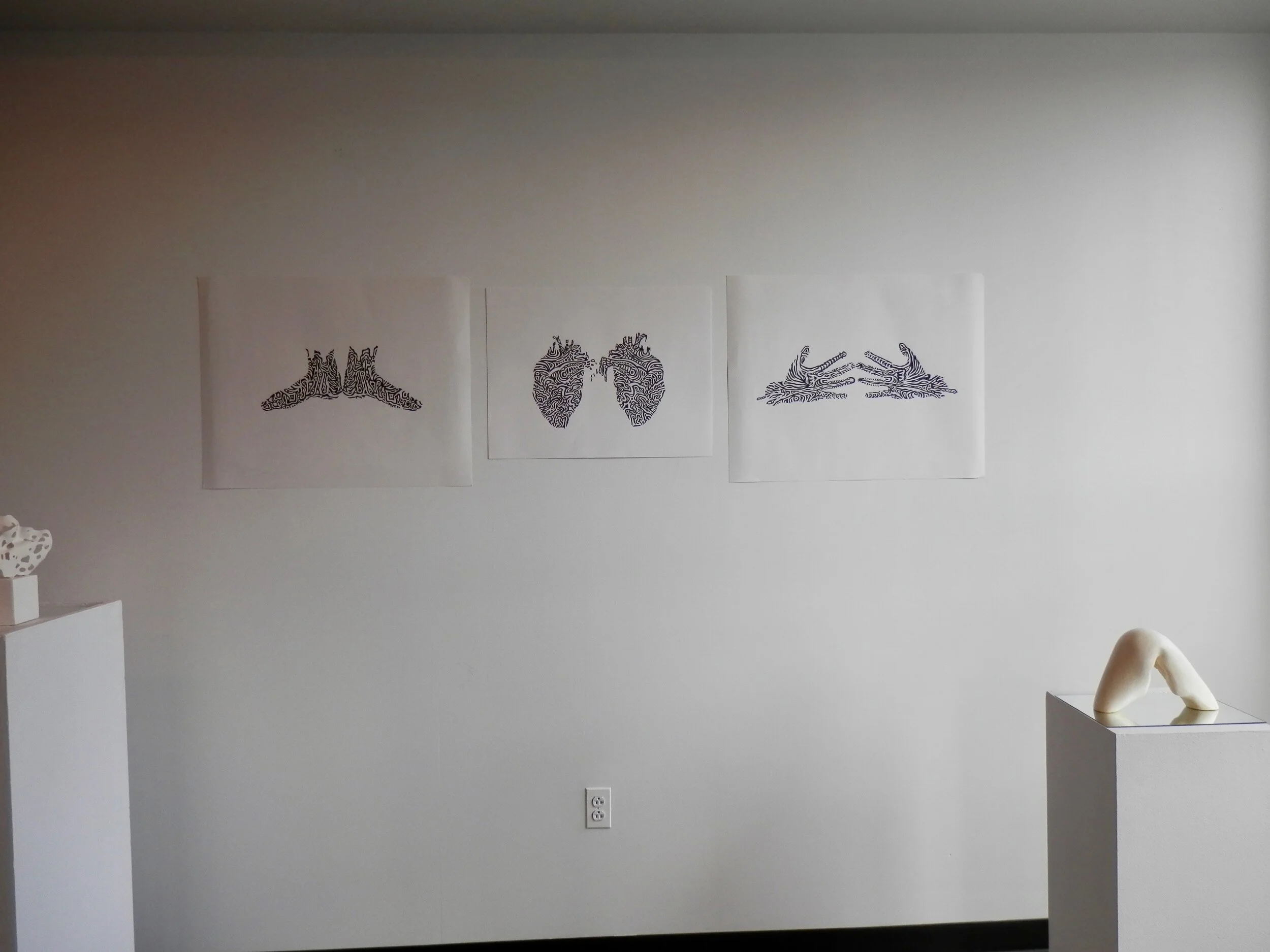  Self Portrait Series, Hand Cut Paper, Nori Glue, Bristol Board, Love Your Body Show, MassArt, Boston, MA, 2013 