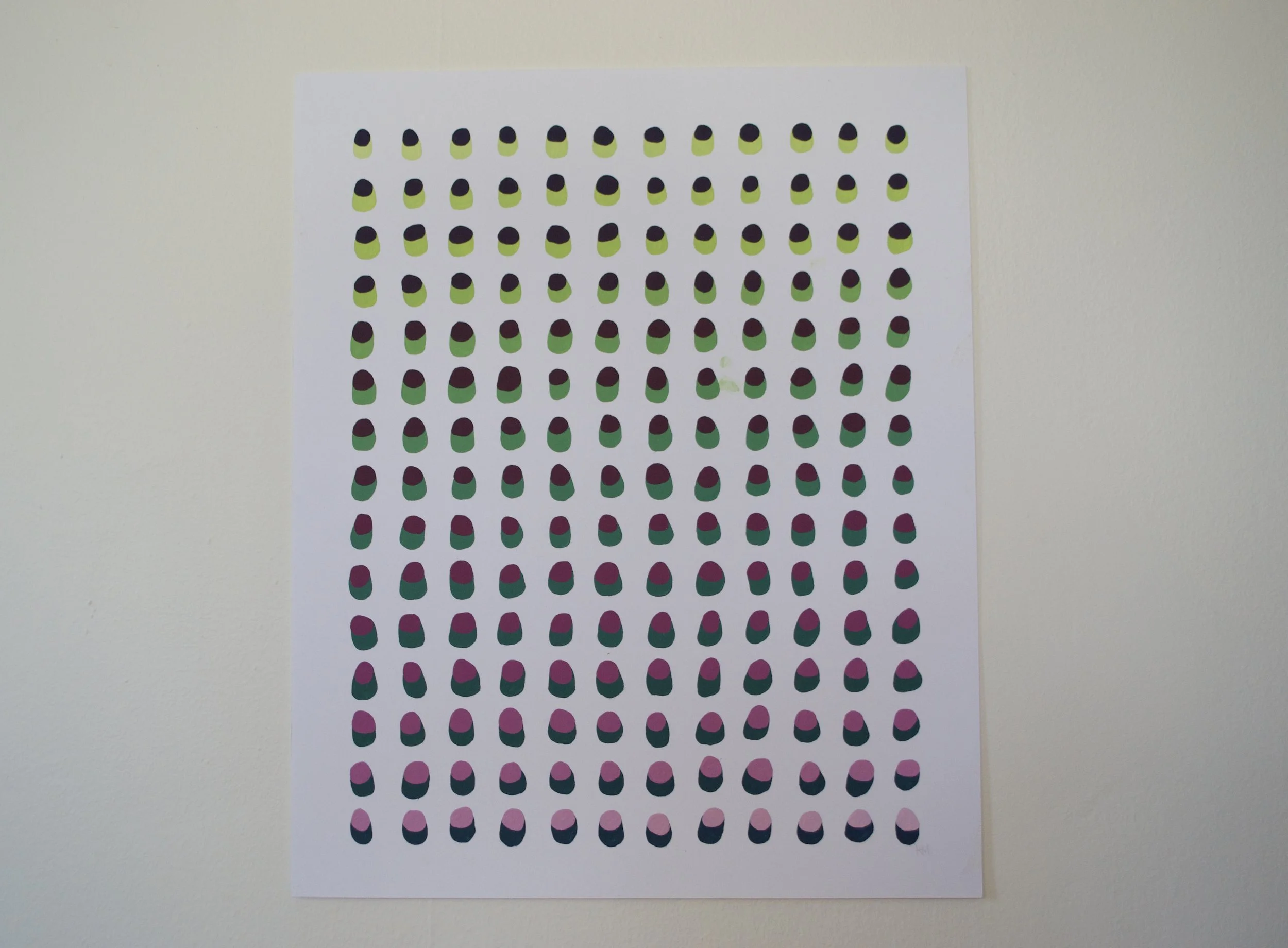  "Picking", Acrylic Gouache on Bristol Paper, 14x17", 2022 