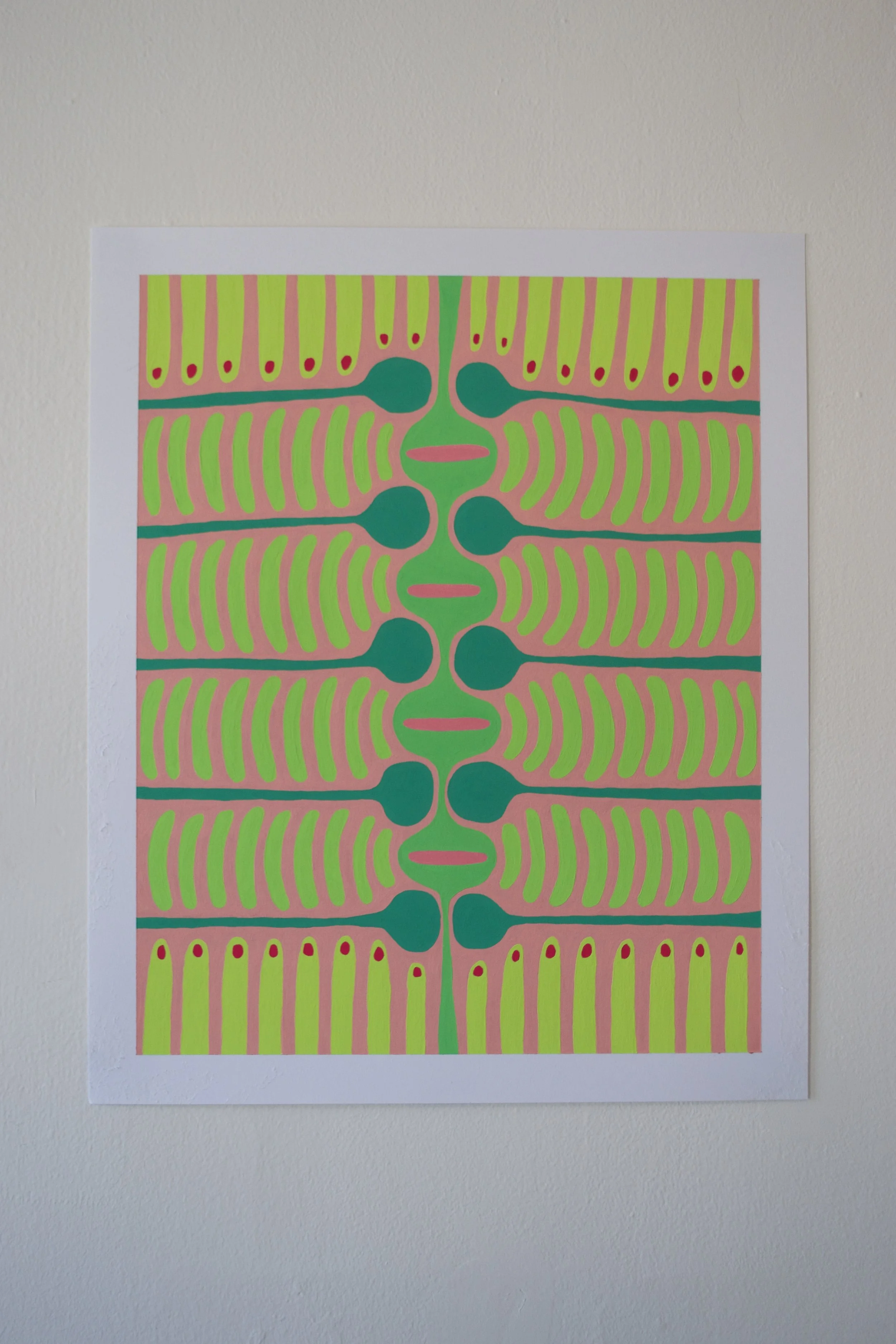  "Habits", Acrylic Gouache on Bristol Paper, 14x17", 2022 