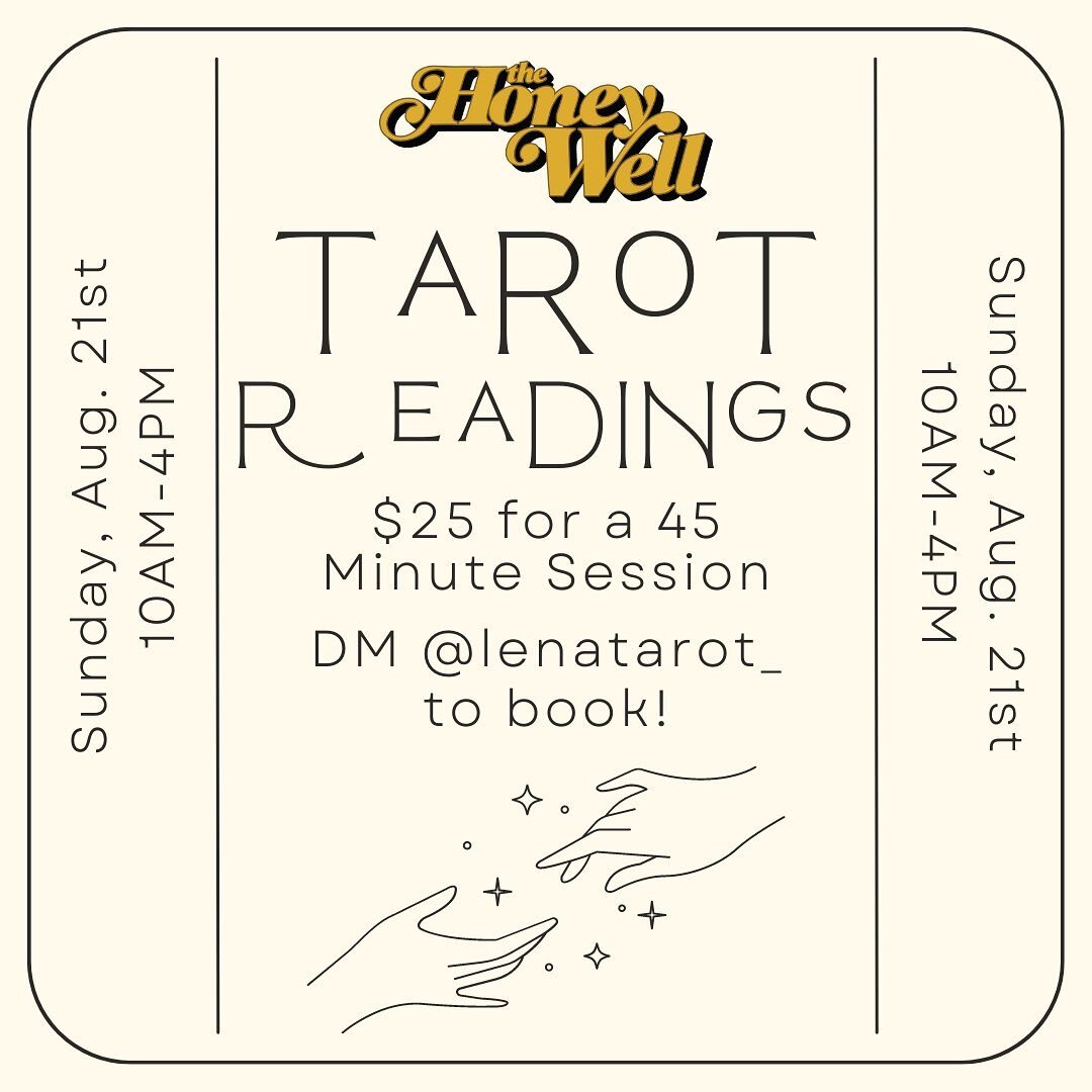 @lenatarot_ is back for more tarot readings! Book direct with her through DM for this Sunday. Limited spots available!