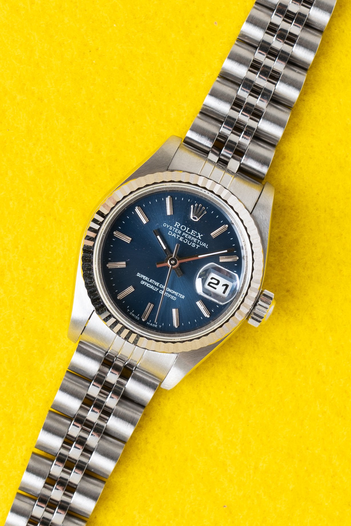 1999 Rolex Datejust 79174 Blue Stick Dial