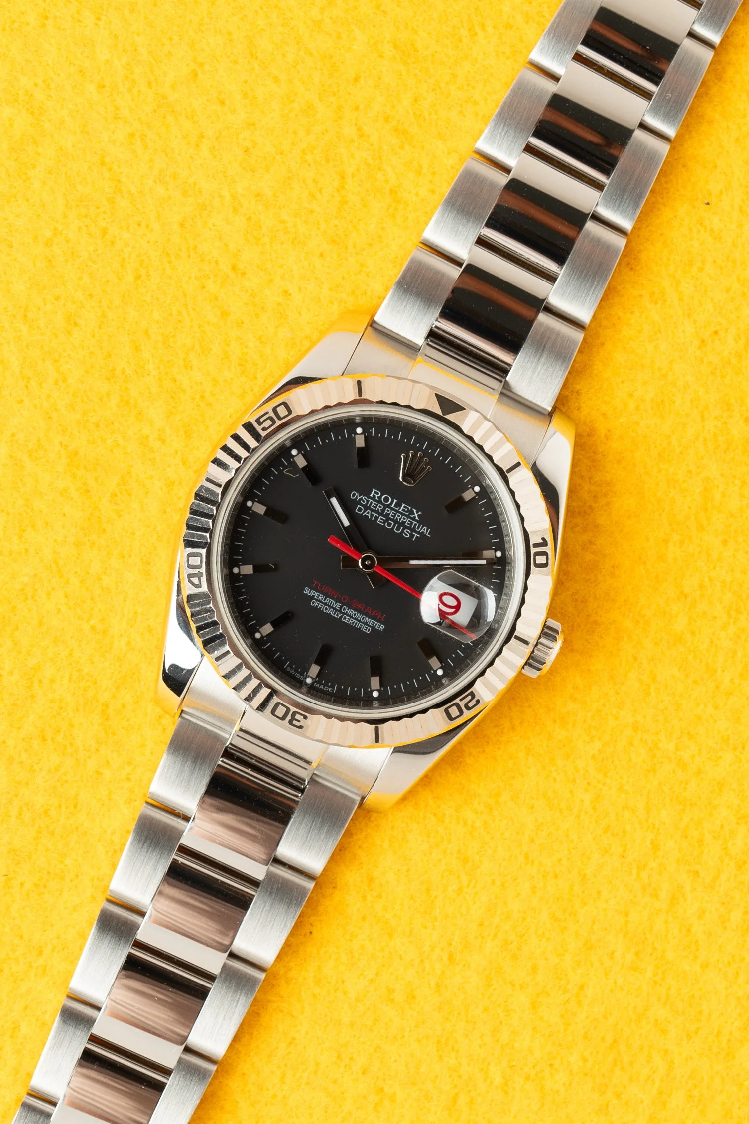 2008 Rolex Datejust Turn-O-Graph 116264 Gray Dial