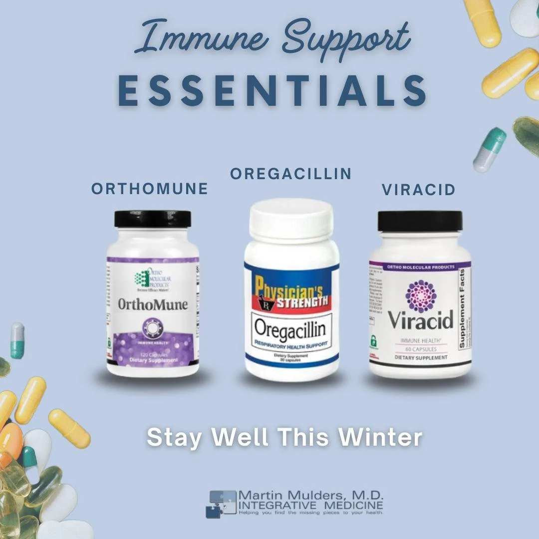 Here at Mulders Integrative Medicine, we recommend these three top immune-supportive formulas:

🌿 Oregacillin &ndash; Powerful herbal support for bacterial + viral challenges
💪 OrthoMune &ndash; Comprehensive immune blend for daily defense
⚡ ViraCi