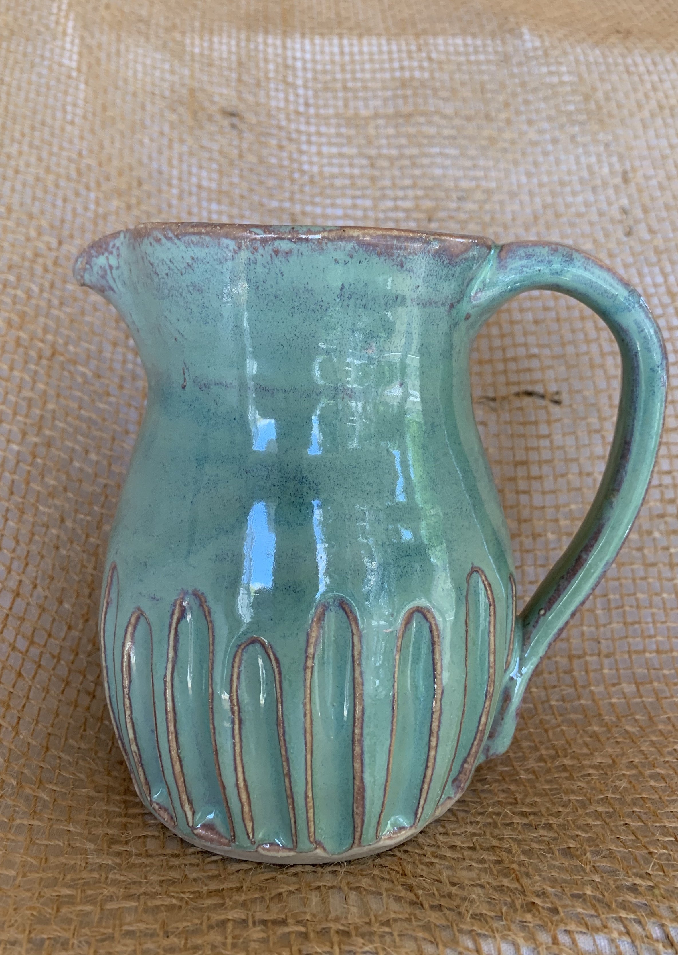Large seafoam pitcher