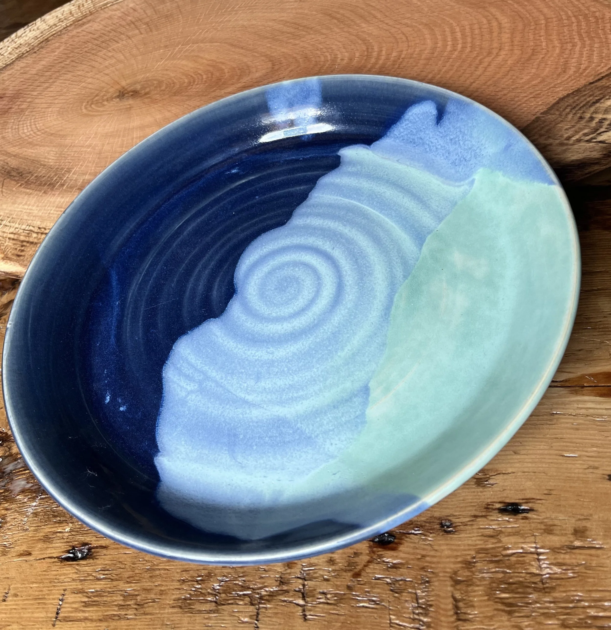 Large purple and mint platter