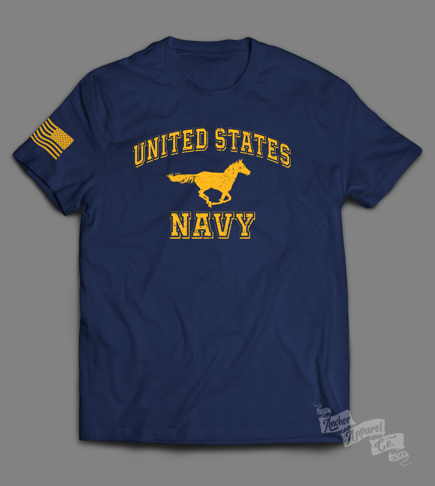 NAVY MUSTANG Pride T-Shirt — Anchor Apparel Co.