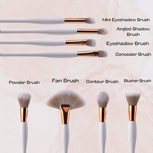 Our best selling collection, the white and gold curved makeup brush set has everything you need to build your makeup kit like a pro.. shop now ✨