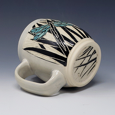 Handmade Ceramic Dragonfly Coffee Mug  Terrapin Tile & Pottery